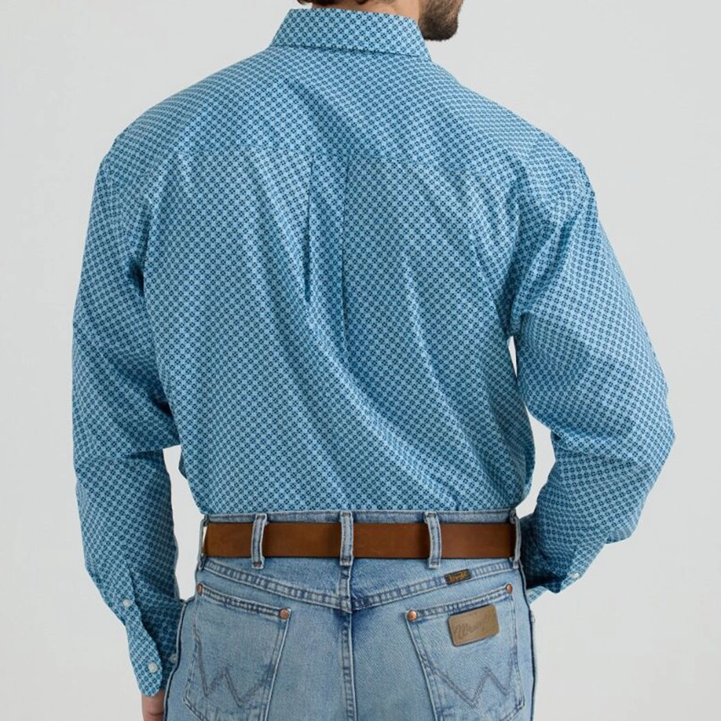 Stylish Appearance Wrangler Men's Blue small Geo Print