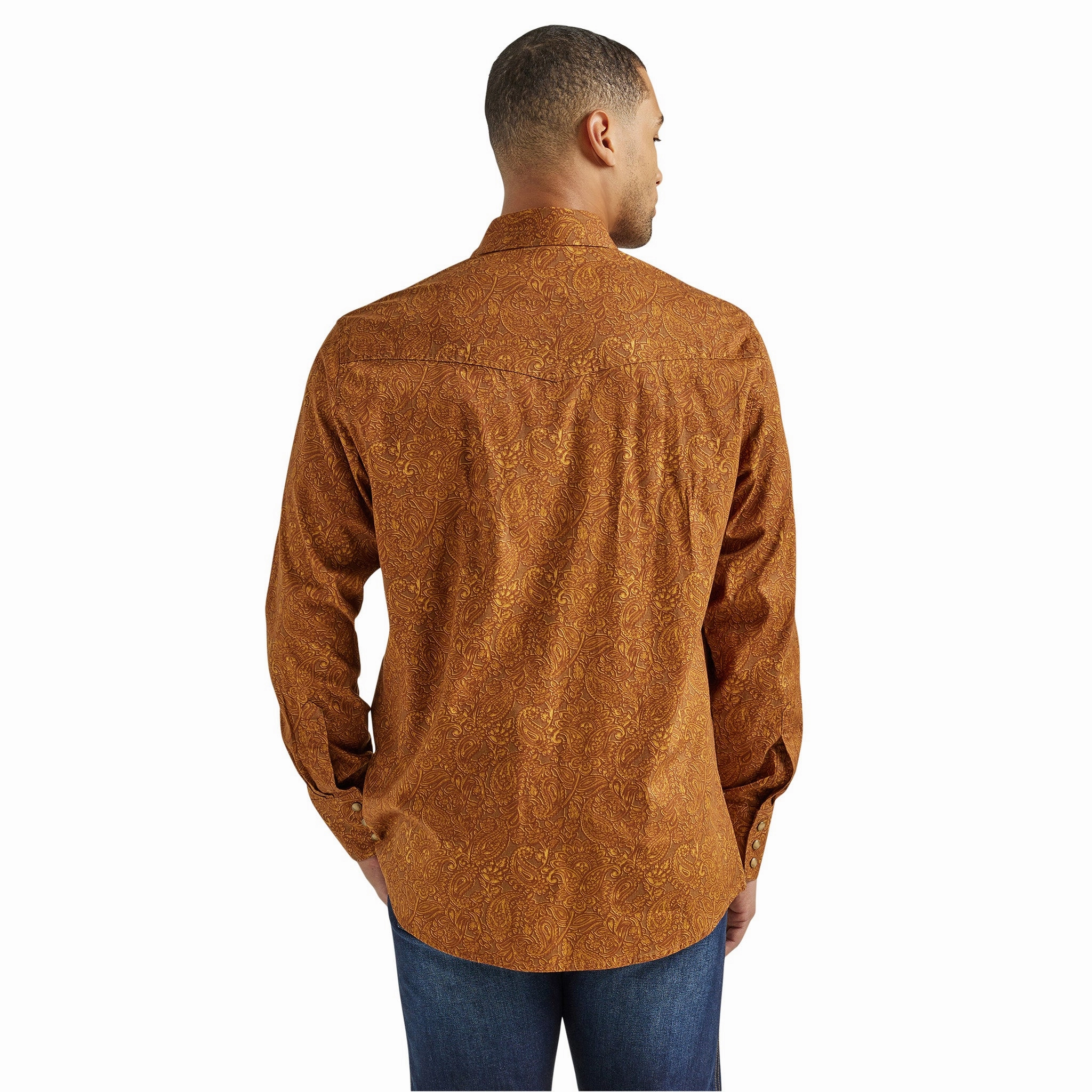 Bold Pattern Wrangler Men's Brown Tool Print Shirt