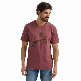 Wrangler Men's Buckinng Horse Graphic Tee Multi Layer Stitching
