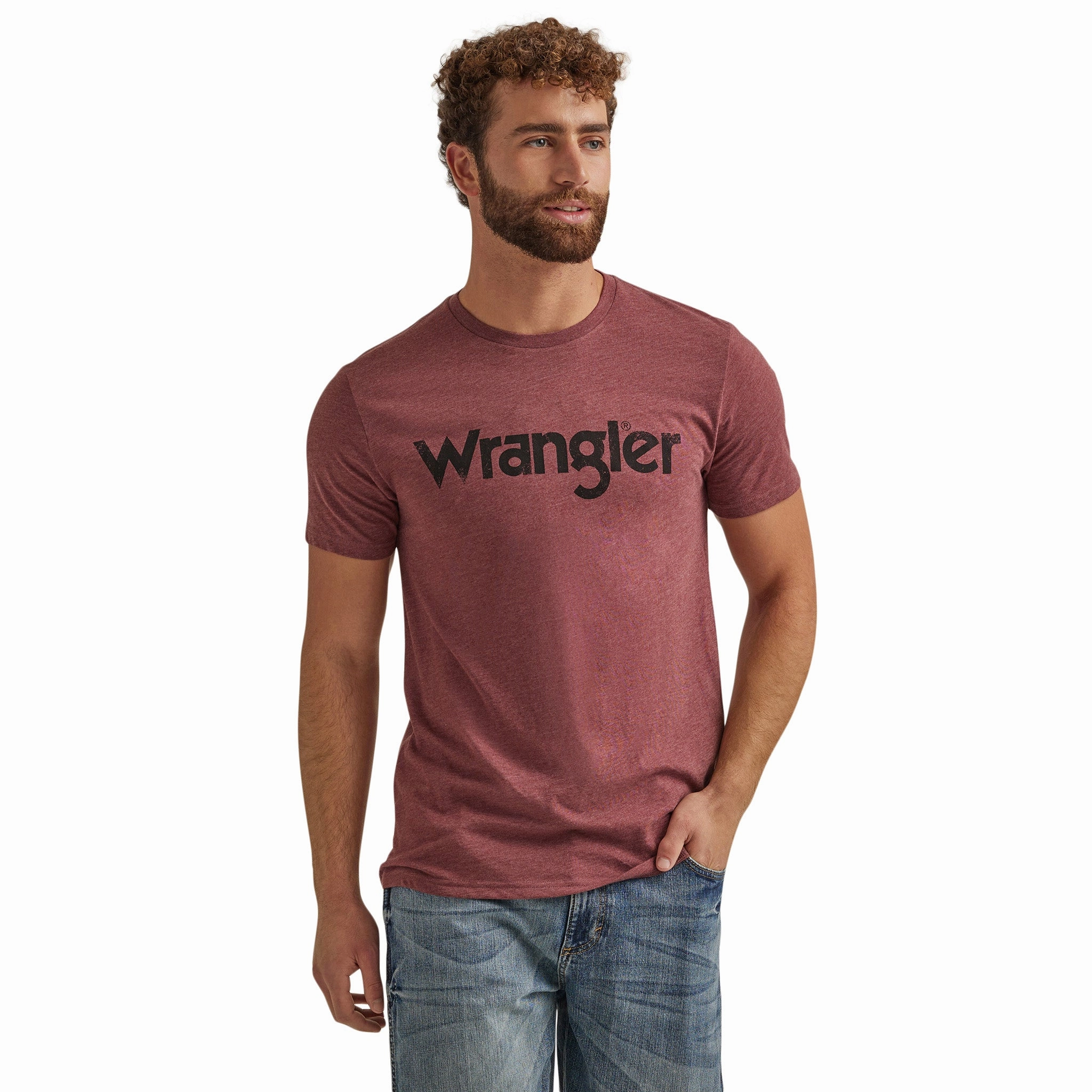 Wrangler Men's Burgandy Tee Light Option Urban Comfort