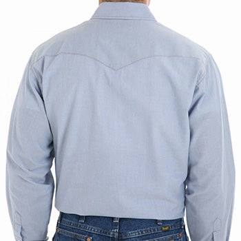 Wrangler Men's Chambray Long Sleeve Shirt Mix-And-Match Non Iron Material