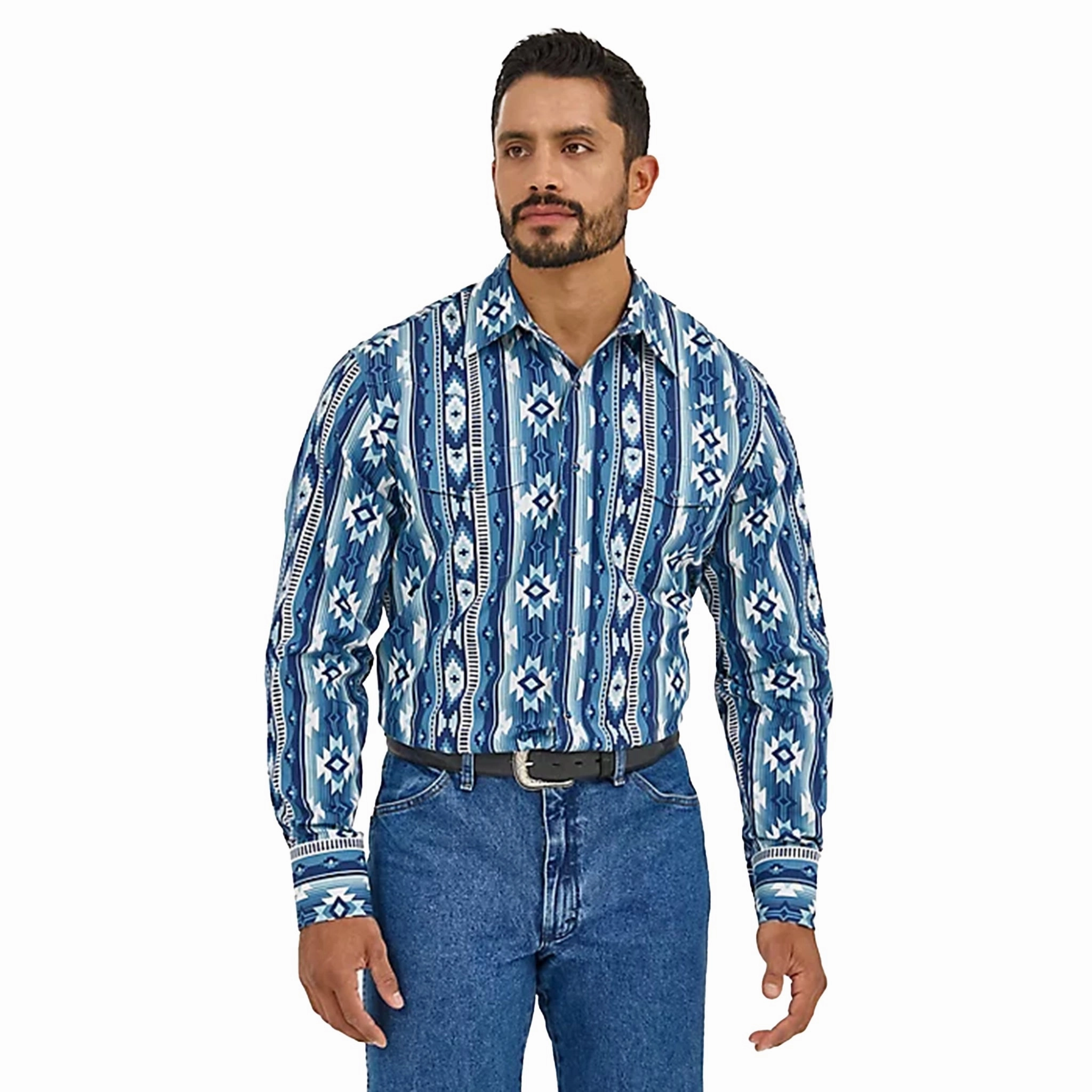 Minimalist Design Modern Appeal Wrangler Men's Checotah Aztec Long Sleeve