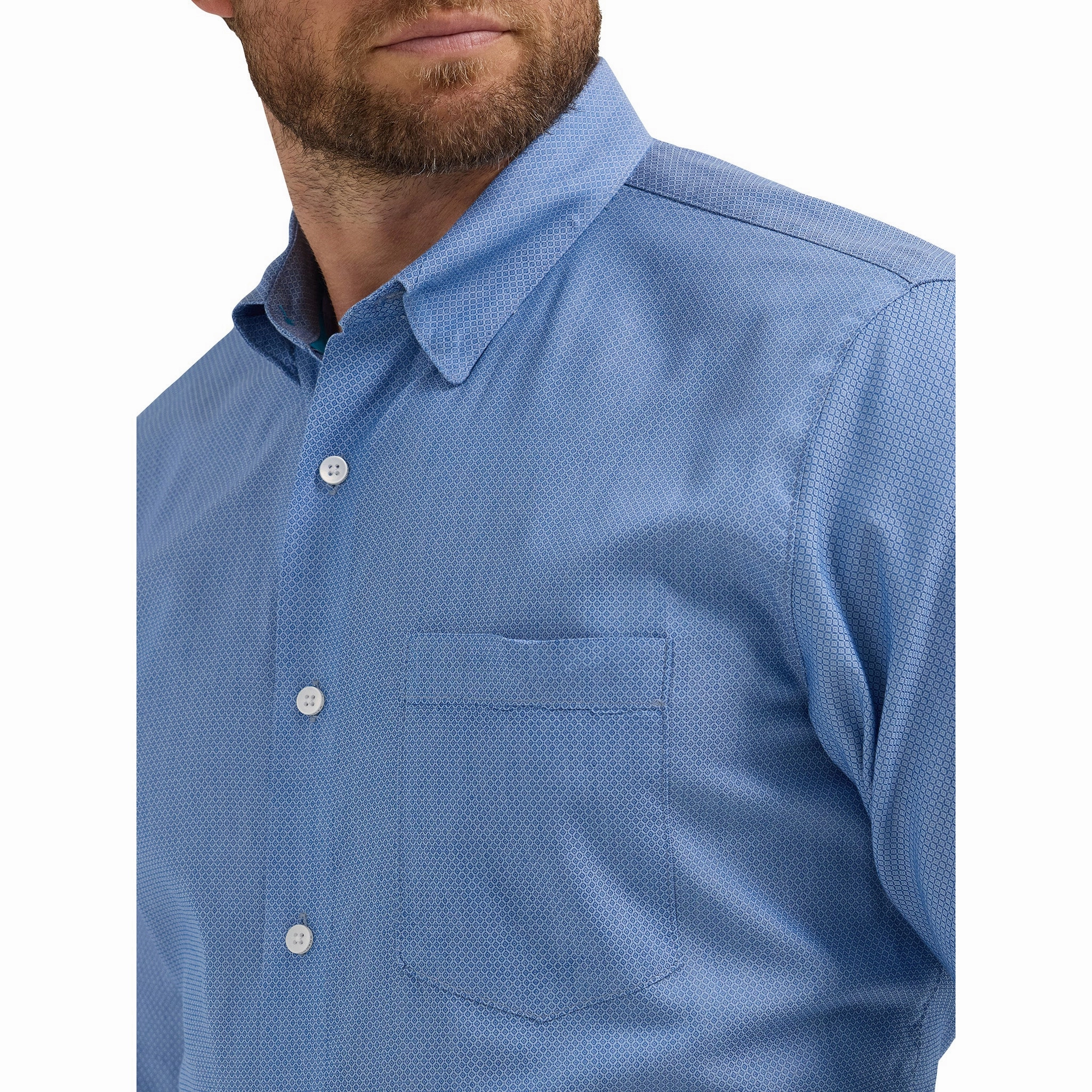 Wrangler Men's Cody Johnson Blue Geo Print Shirt Bold Prints