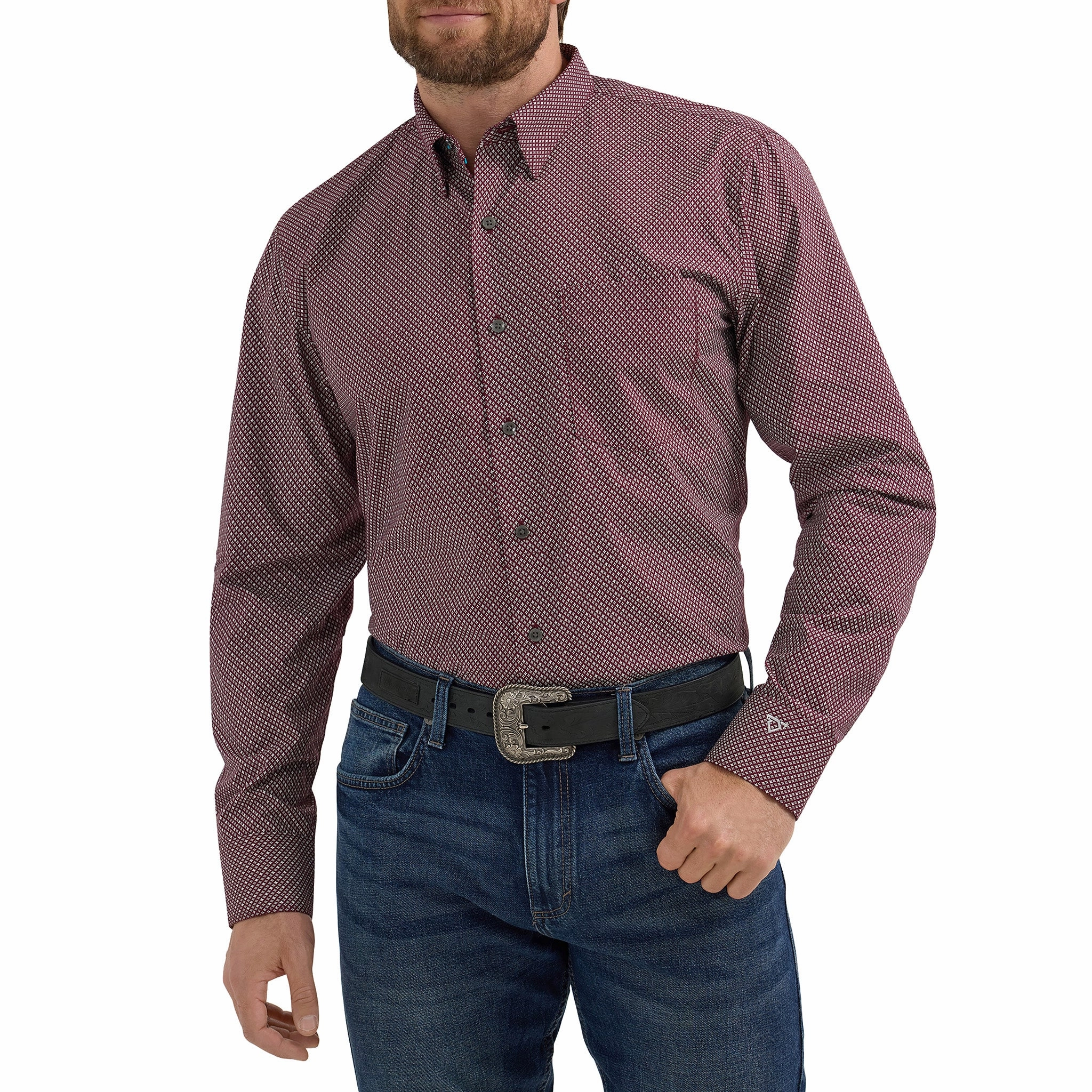 Wrangler Men's Cody Johnson Button Down Long Sleeve Streetwear