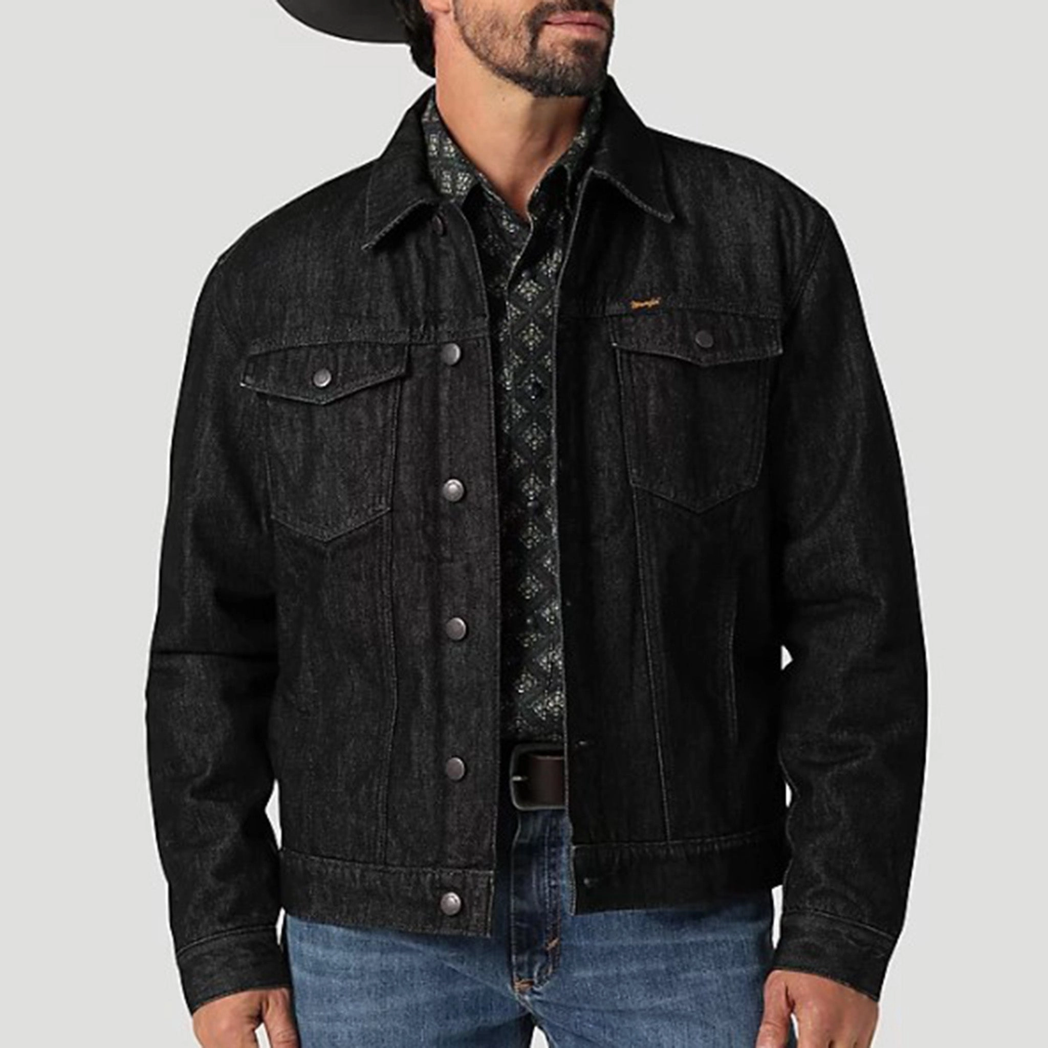 Durable Outer Layer Wrangler Men's Denim Sherpa Lined Jacket