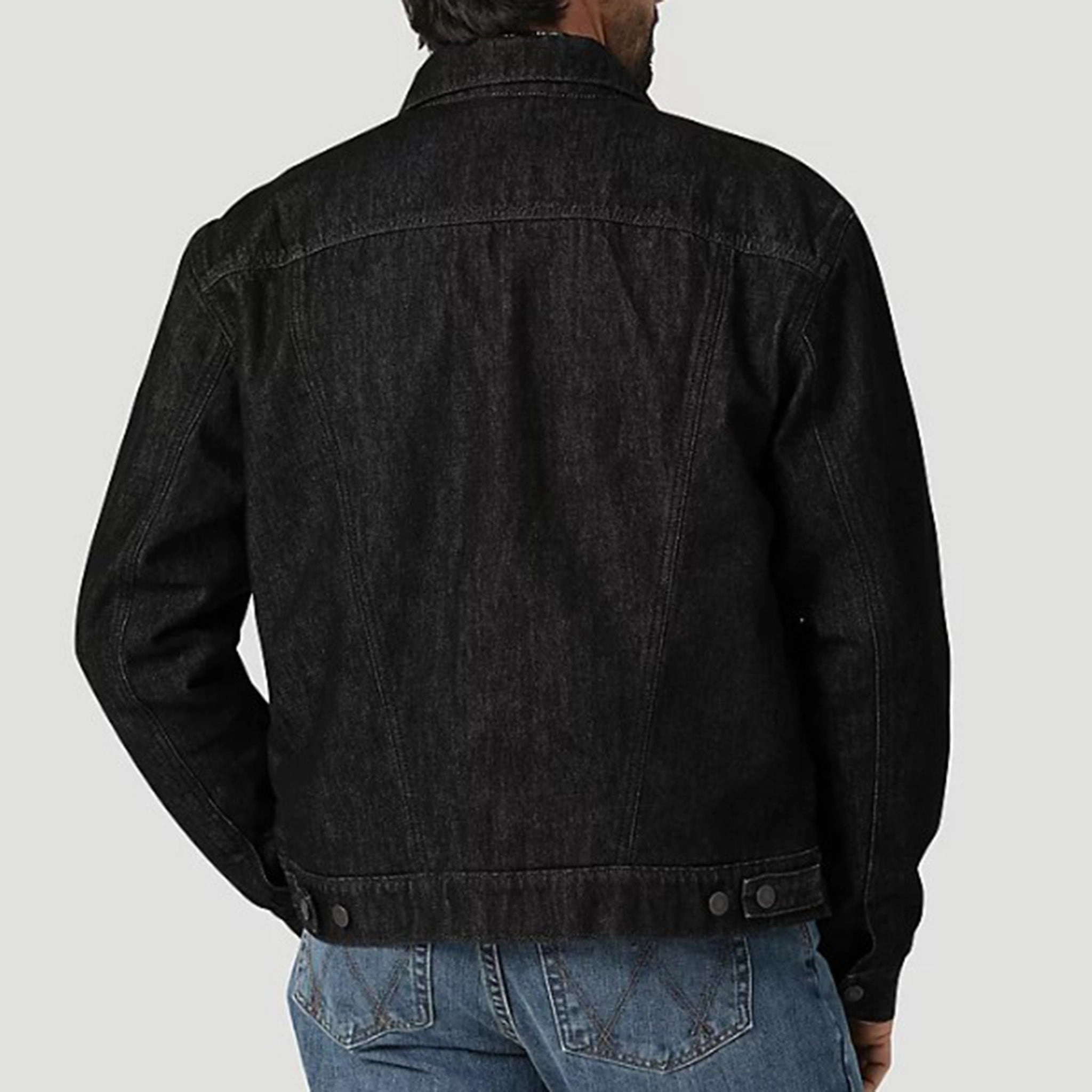 Cozy Hood Detail Wrangler Men's Denim Sherpa Lined Jacket