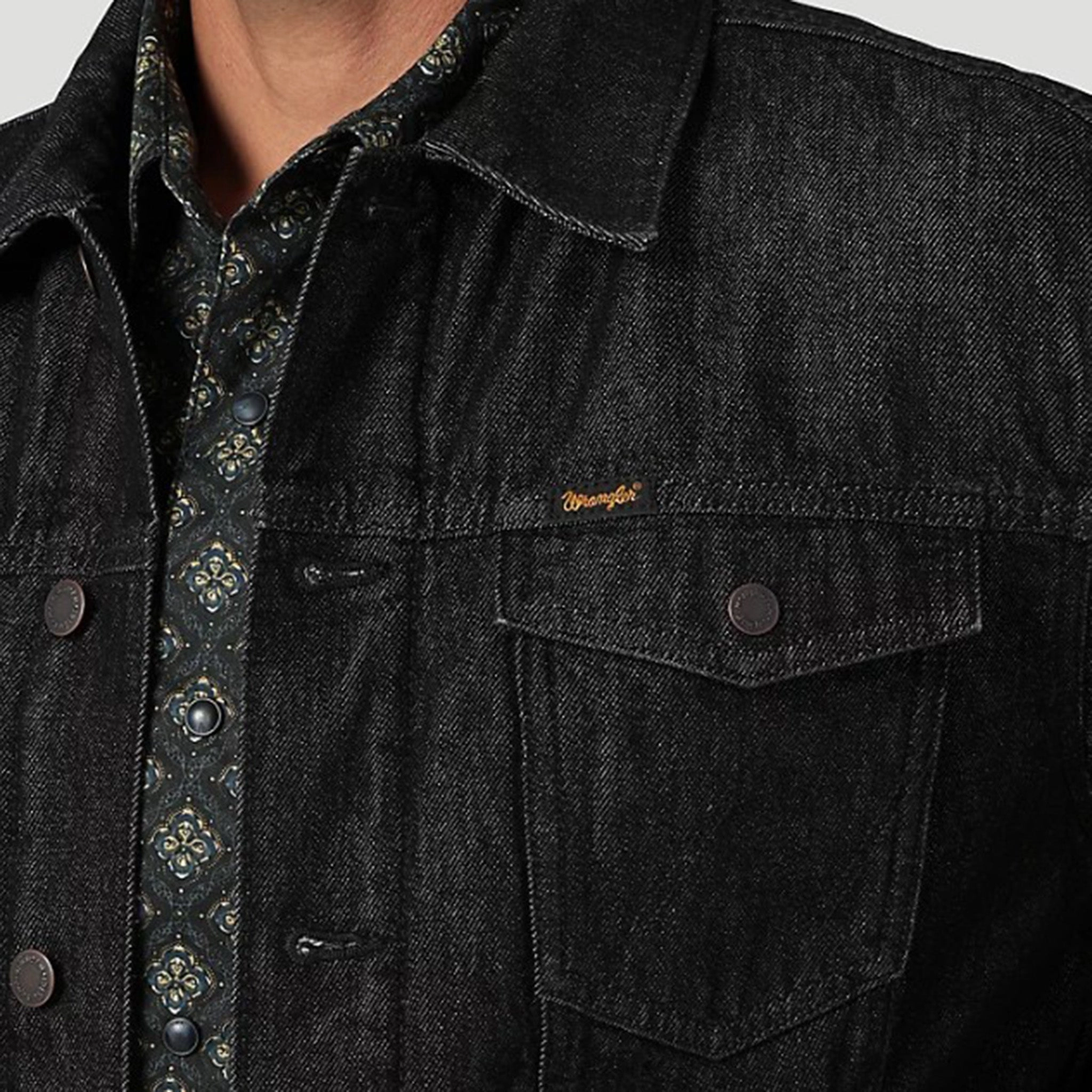 Quick Release Fasteners Flexible Fleece Lining Wrangler Men's Denim Sherpa Lined Jacket