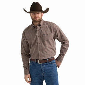 Tall Length Festival Fashion Wrangler Men's George Strait Long Sleeve Button Down Shirt