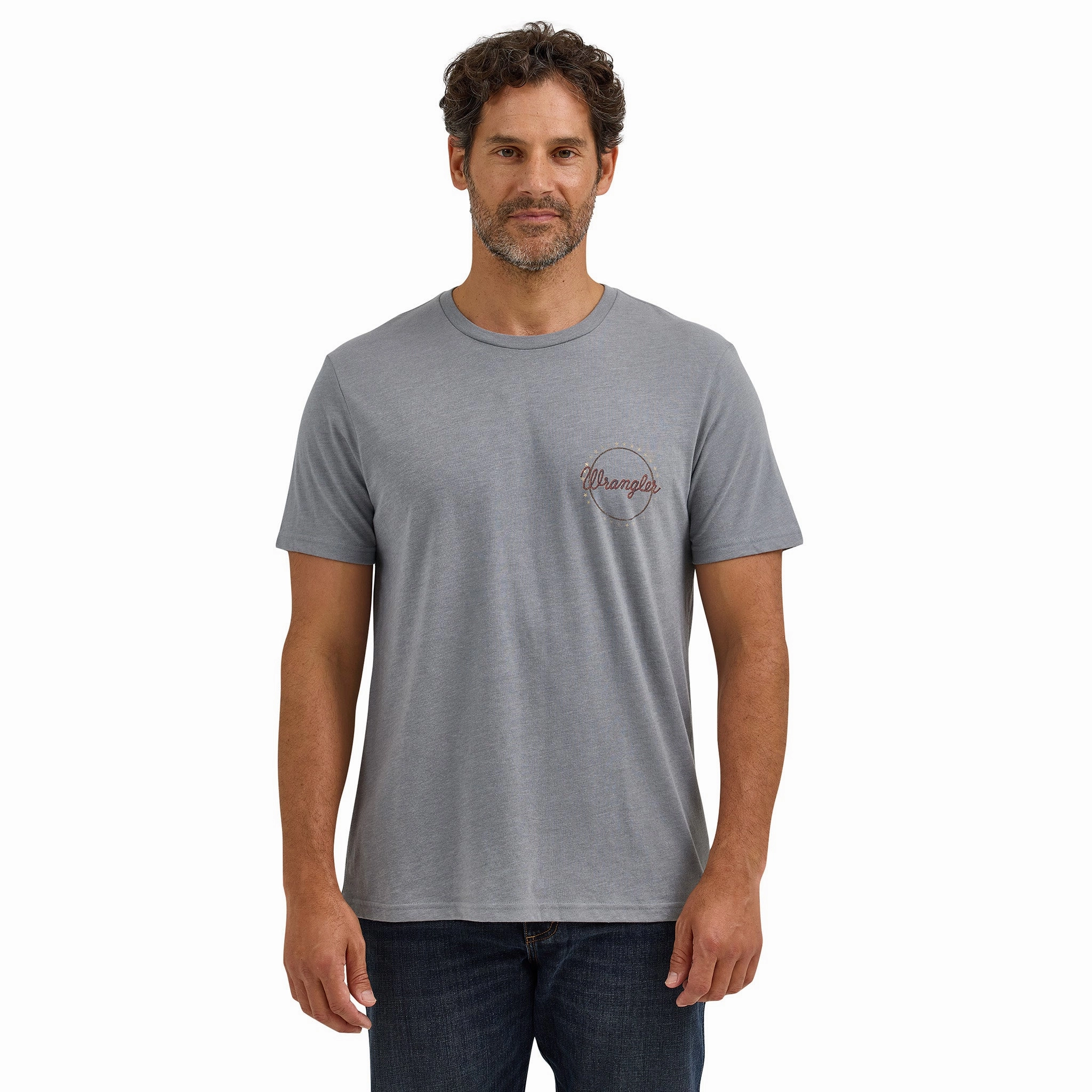 Wrangler Men's Gray Bronc T-Shirt Summer Camp High-End Fabric