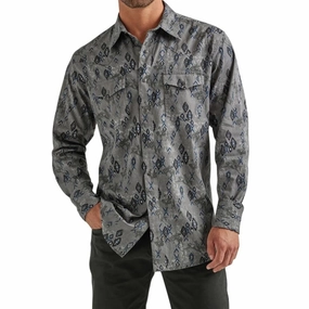 bohemian flair Wrangler Men's Grey Aztec Shirt