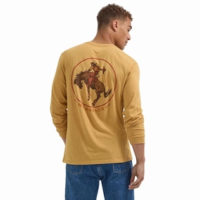 Street Chic Must-Have Item Wrangler Men's Long Sleeve Crew Neck Graphic Tee