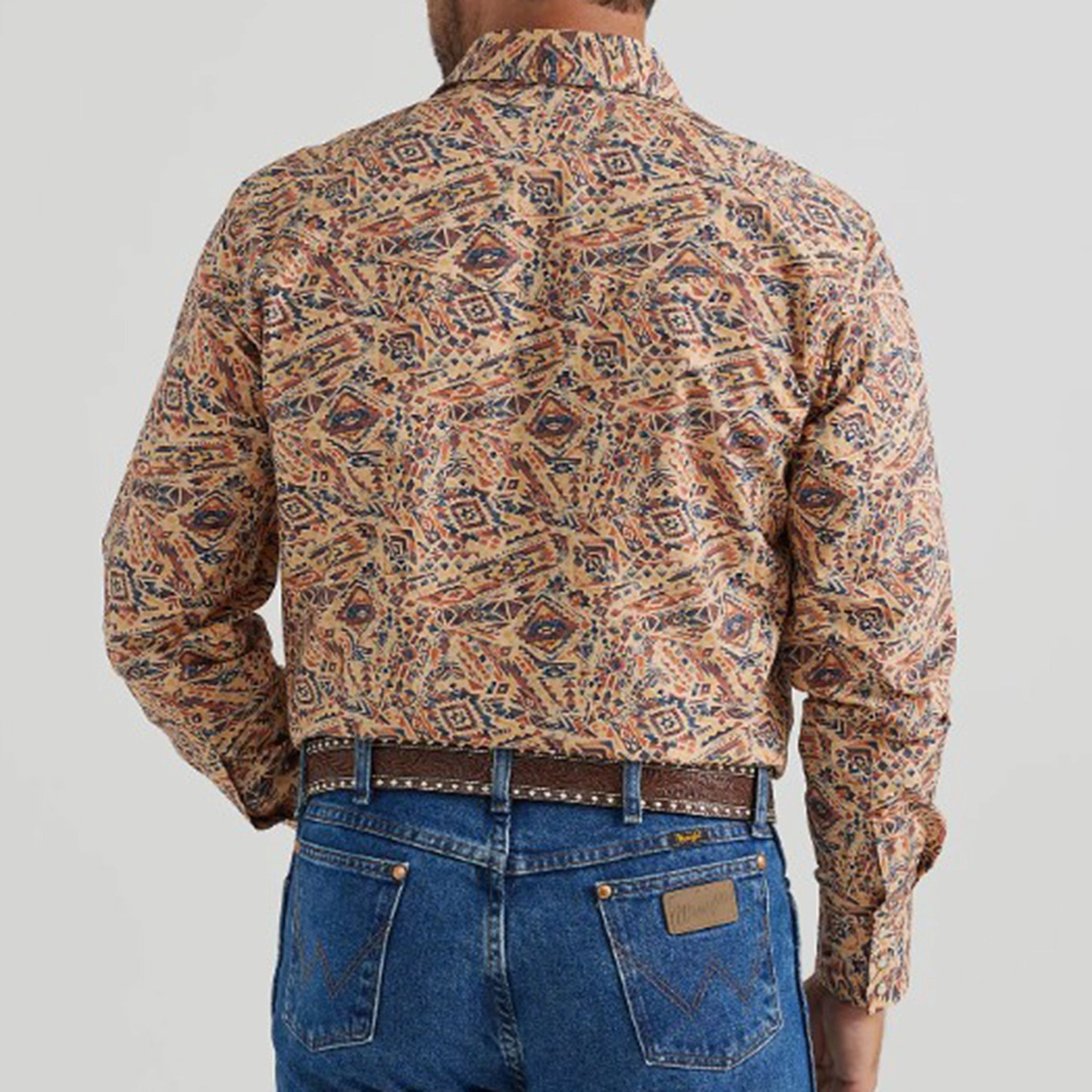 Wrangler Men's Multi Southwest Aztec Long Sleeve Layered Design