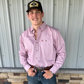 Wrangler Men's Peach Geometric Long Sleeve Shirt Urban Style