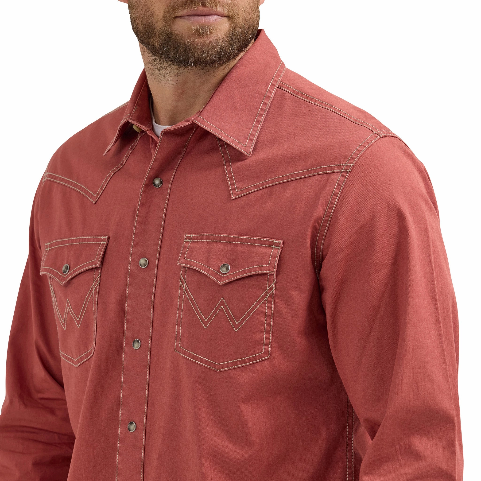 Wrangler Men's Retro Premium Red Shirt Comfort Fit