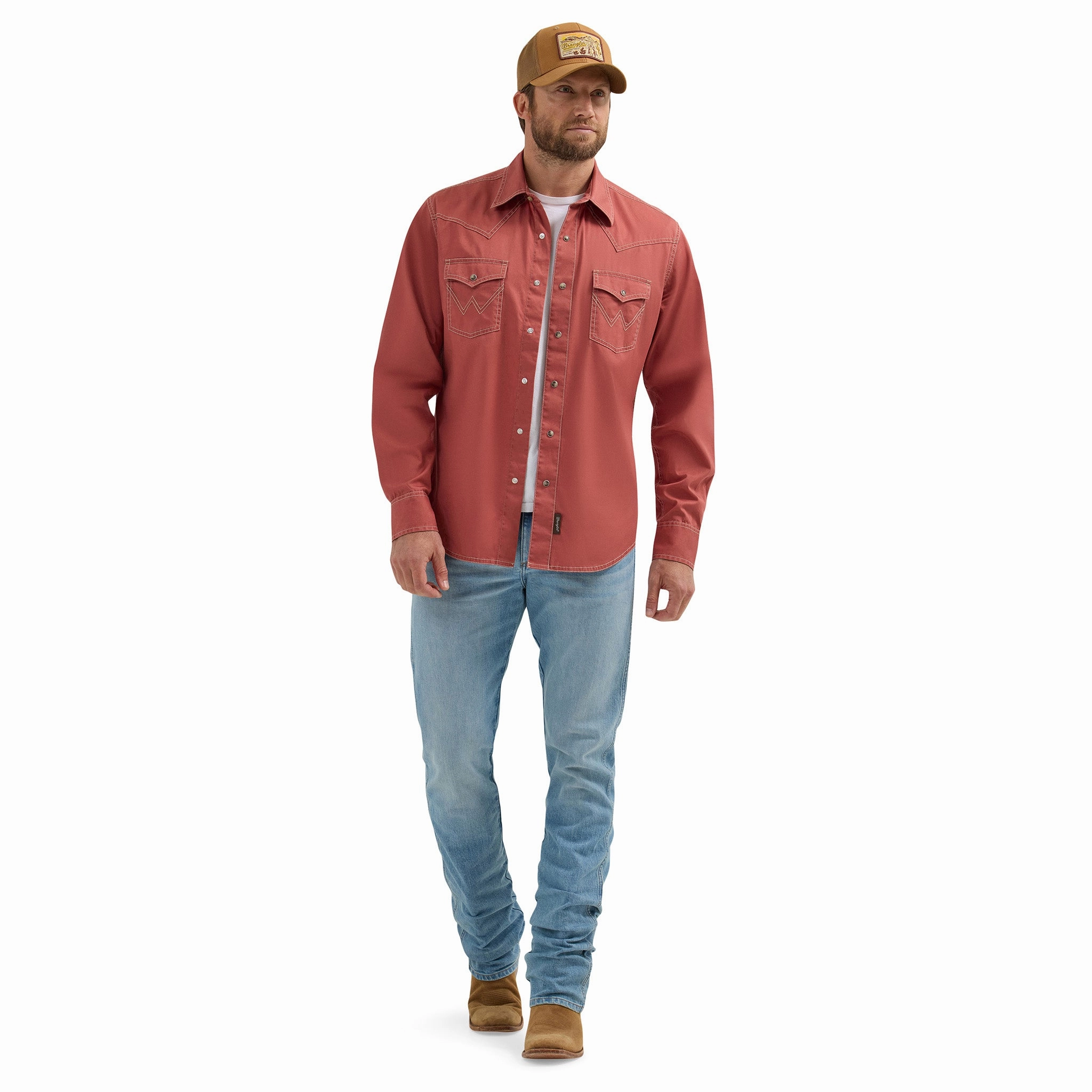 Wrangler Men's Retro Premium Red Shirt garden party Clean Edge Trim
