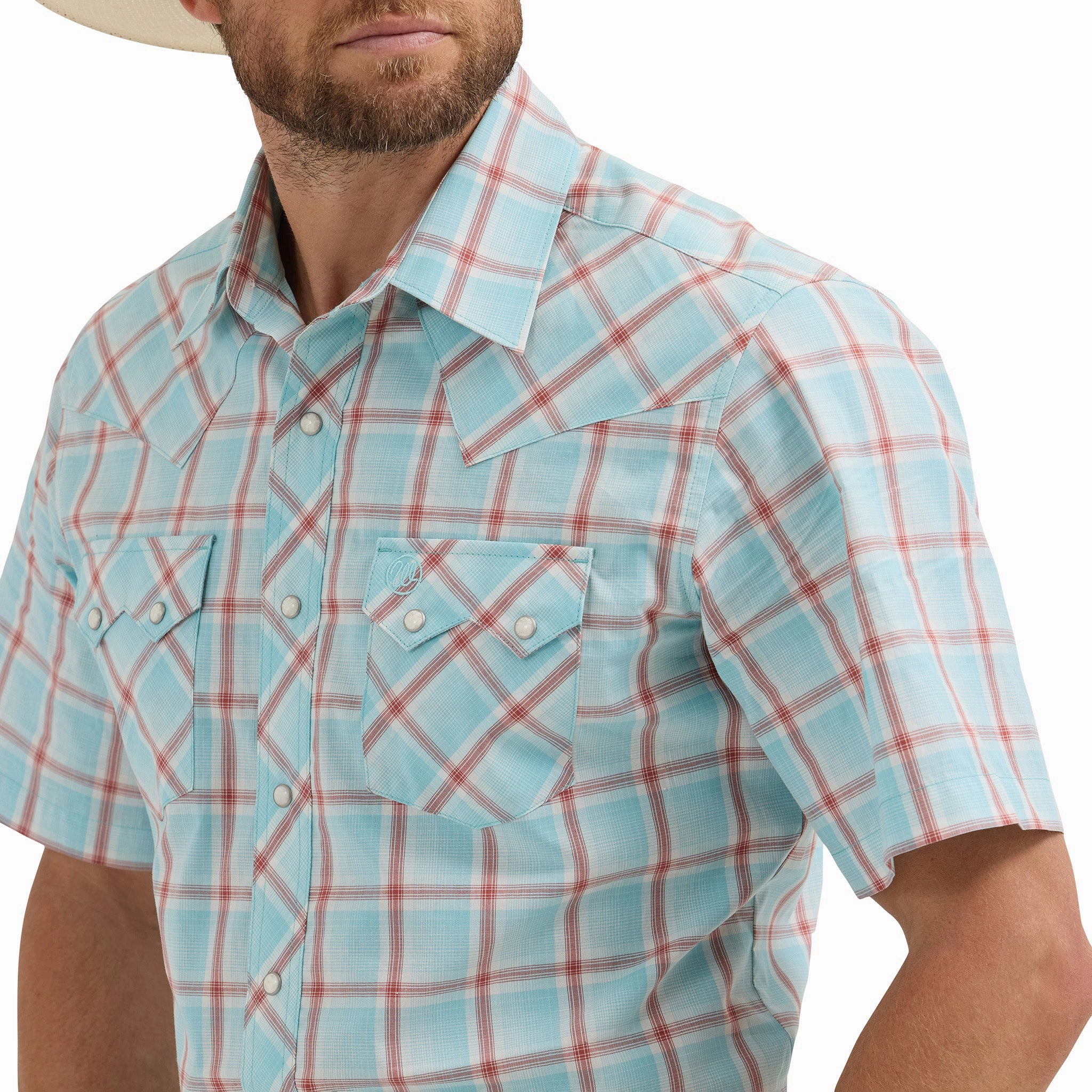 Wrangler Men's Retro Sawtooth Pearl Snap Short Sleeve Classic Wardrobe