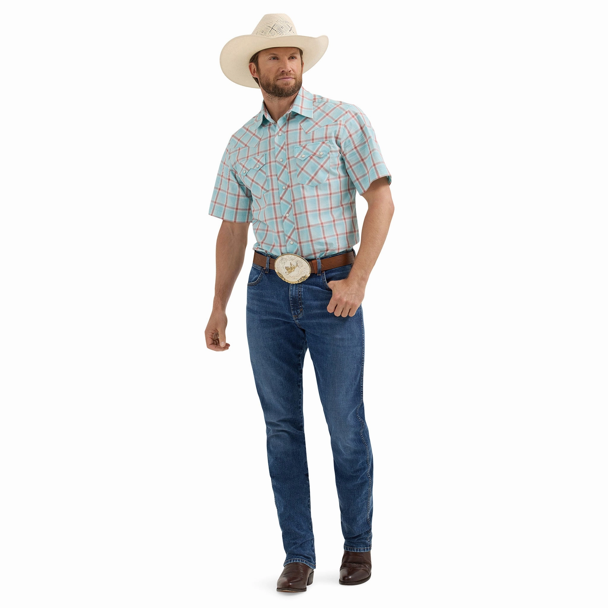 Wrangler Men's Retro Sawtooth Pearl Snap Short Sleeve Eco friendly materials Anniversary Special