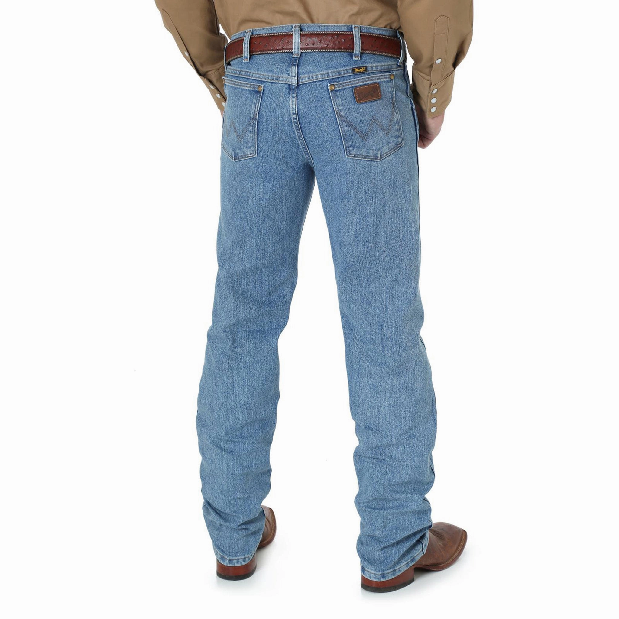 Party Look Earthy Wrangler Men's Stone Bleach Cowboy Cut Jeans
