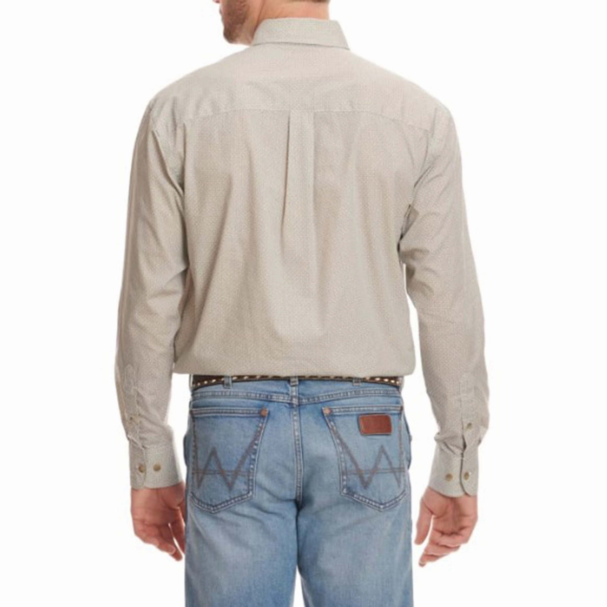 Wrangler Men's Tan Diamond Print Shirt Chic Comfort