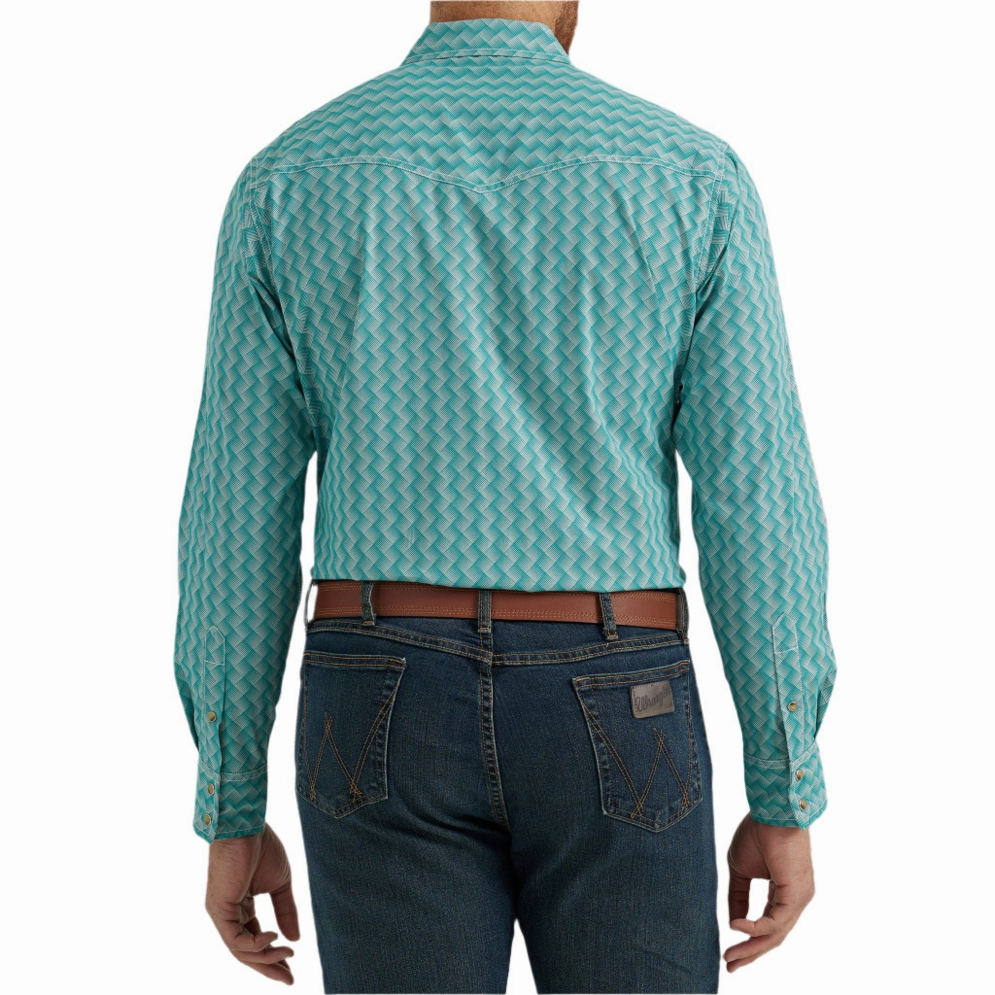 Vibrant color Seamless Shoulder Wrangler Men's Teal 20X Competition Shirt