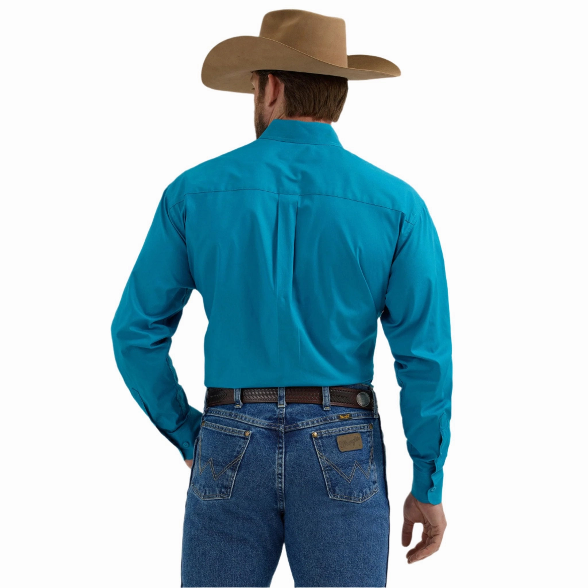 Workwear Ready Wrangler Men's Teal George Strait Button Up Shirt