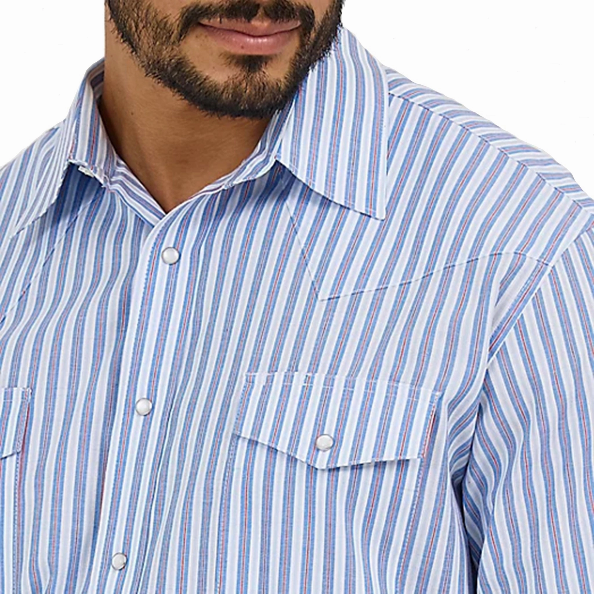 Wrangler Men's Wrinkle Resist Long Sleeve Subtle patterns Adjustable Hem