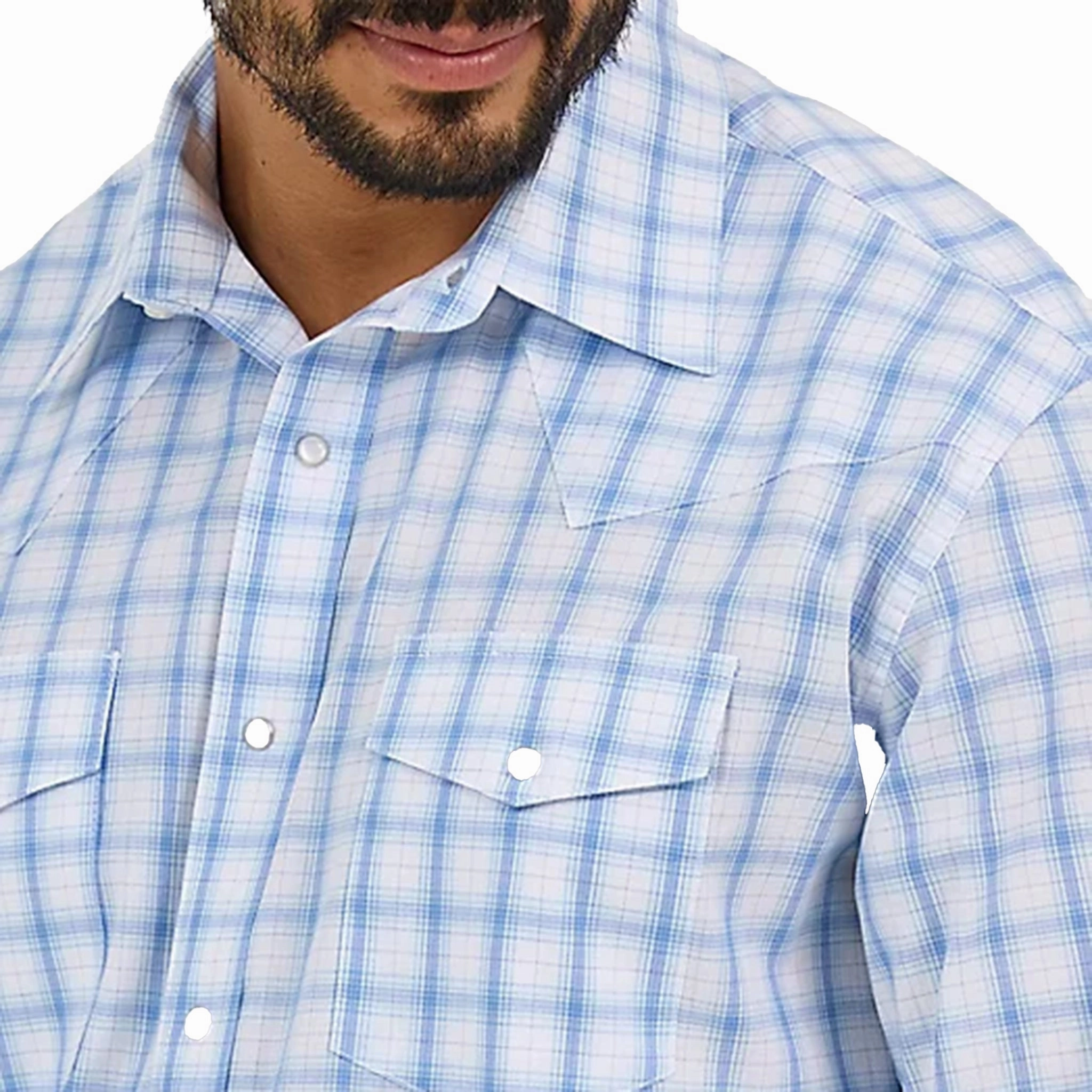 Corporate Wear Wrangler Men's Wrinkle Resist Plaid Long Sleeve