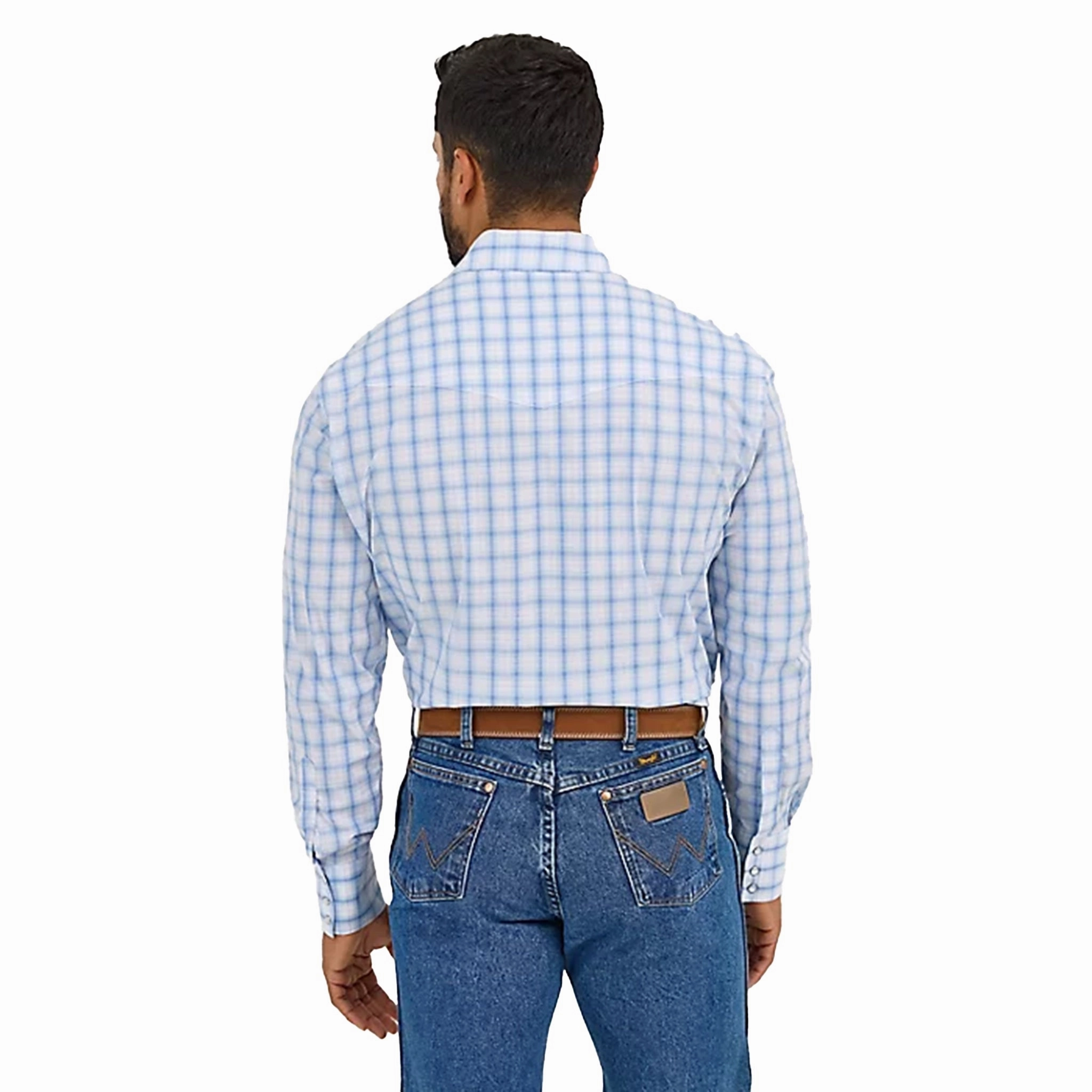 Wrangler Men's Wrinkle Resist Plaid Long Sleeve Durable Thread Construction Sustainable fashion
