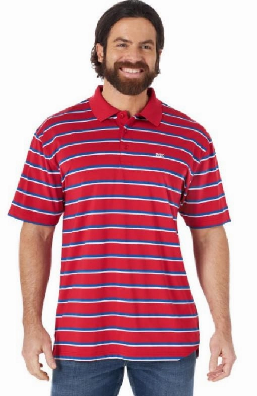 Casual Comfort Lightweight Layers Wrangler Red White and Blue Striped Polo