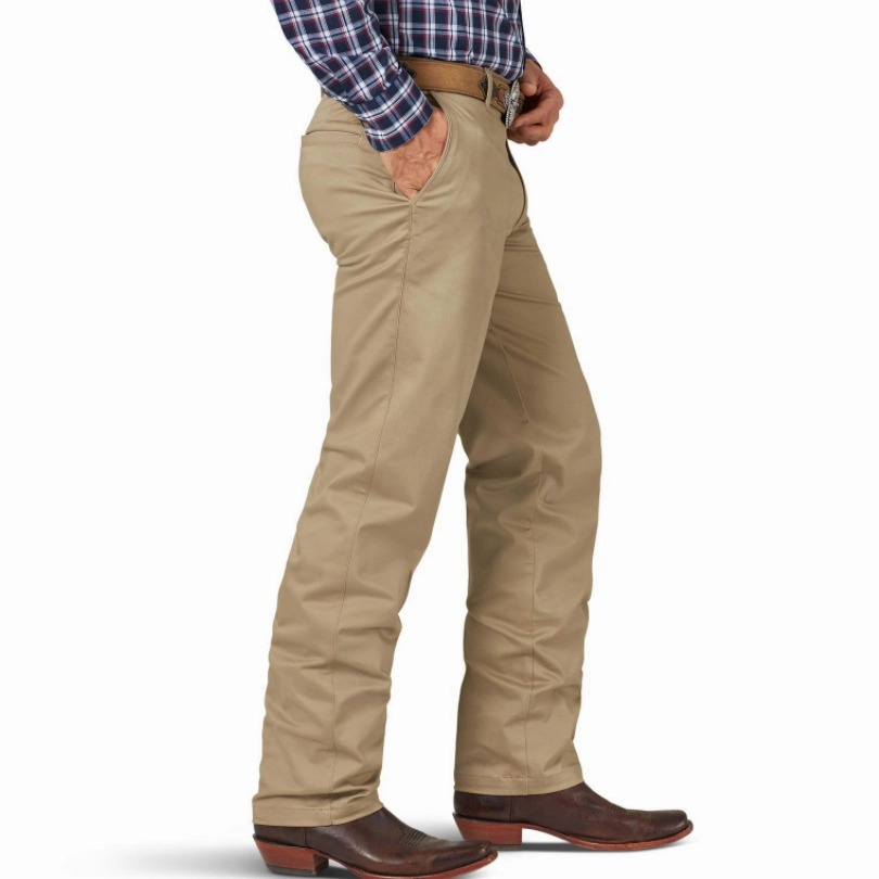 Wrangler Riata Khaki Pants Minimal Fading Stylish Look