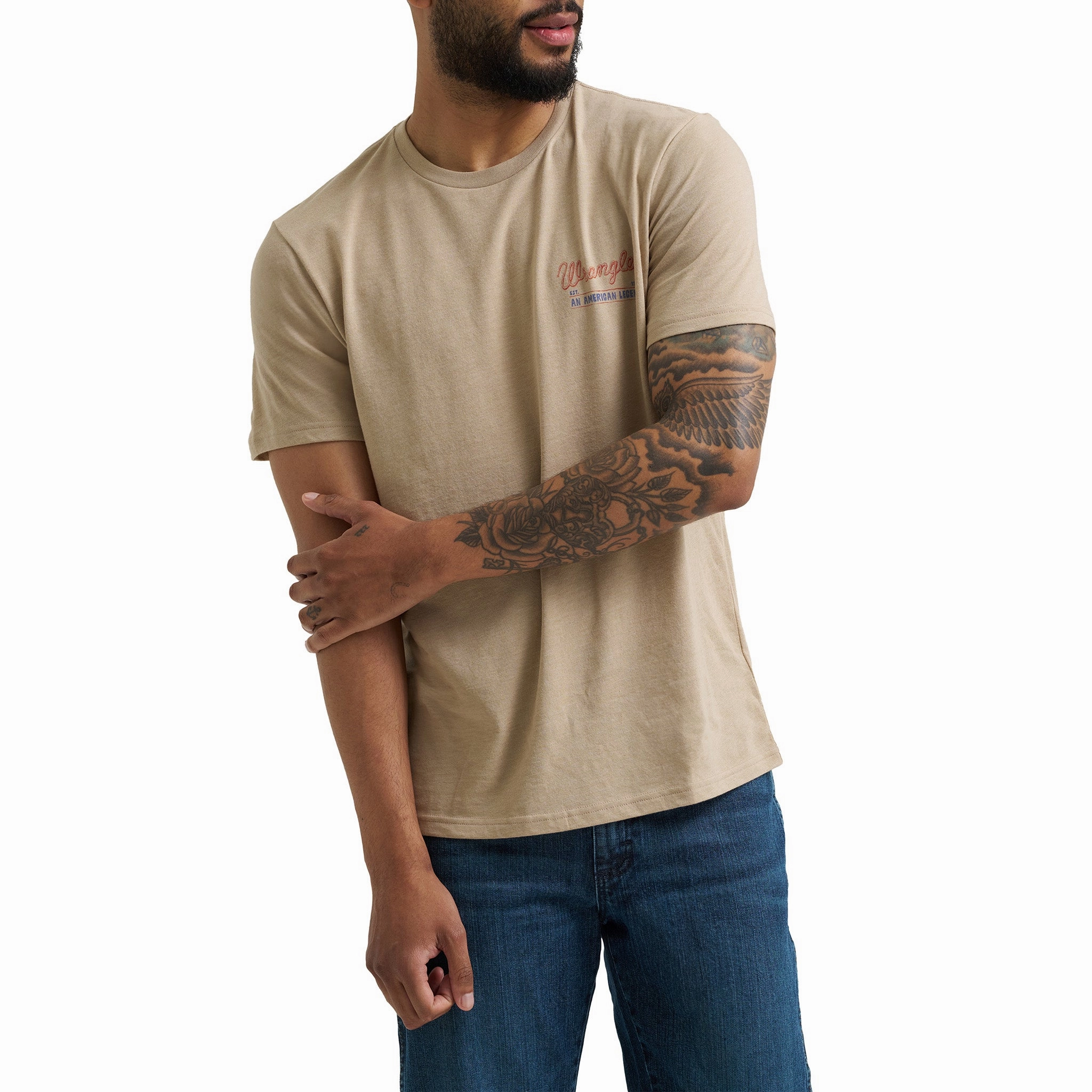 Wrangler Tan Bronc American Legend T-Shirt Breathable Lining