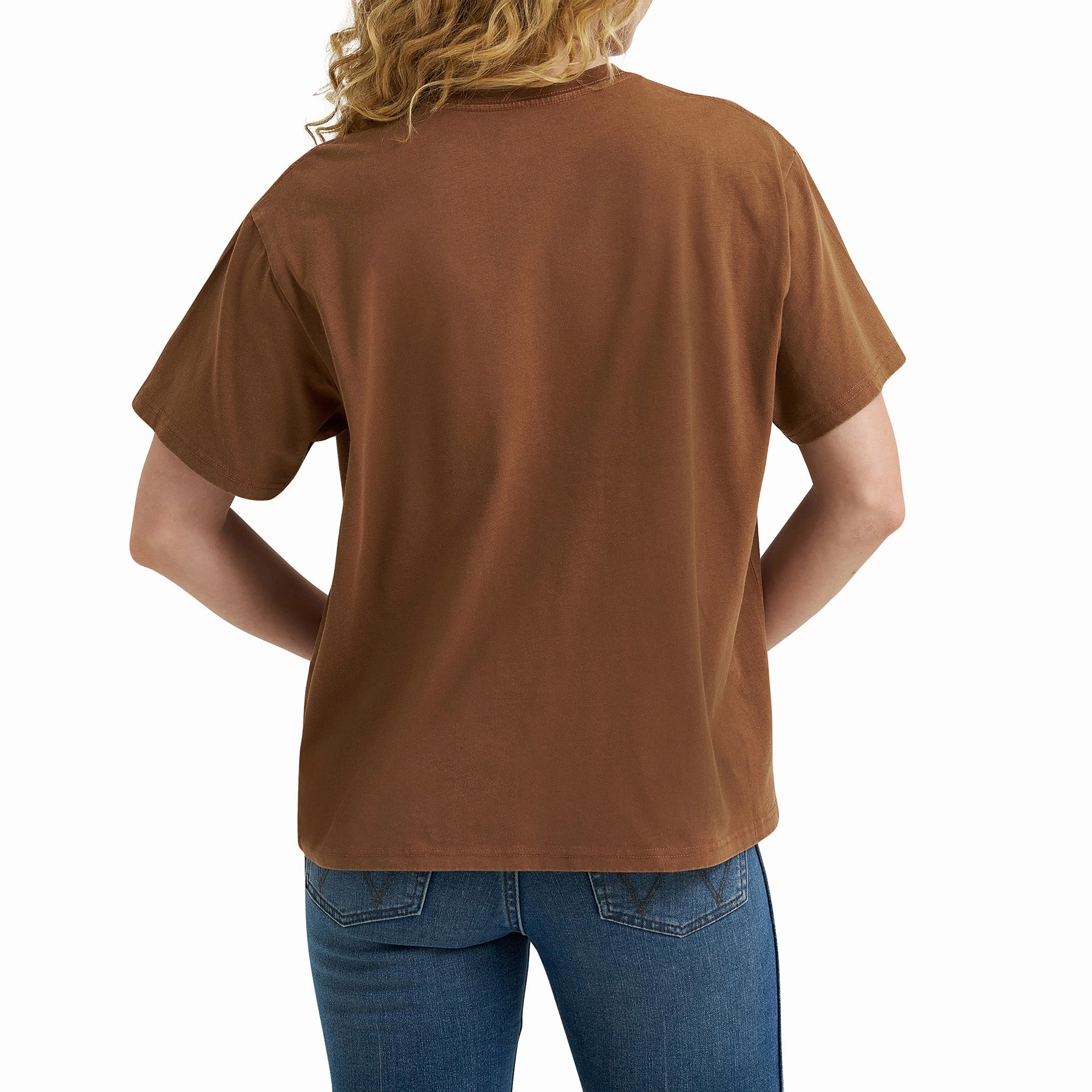 DoubleStitching Wrangler Women's Brown Yeehaw Oversize T-Shirt
