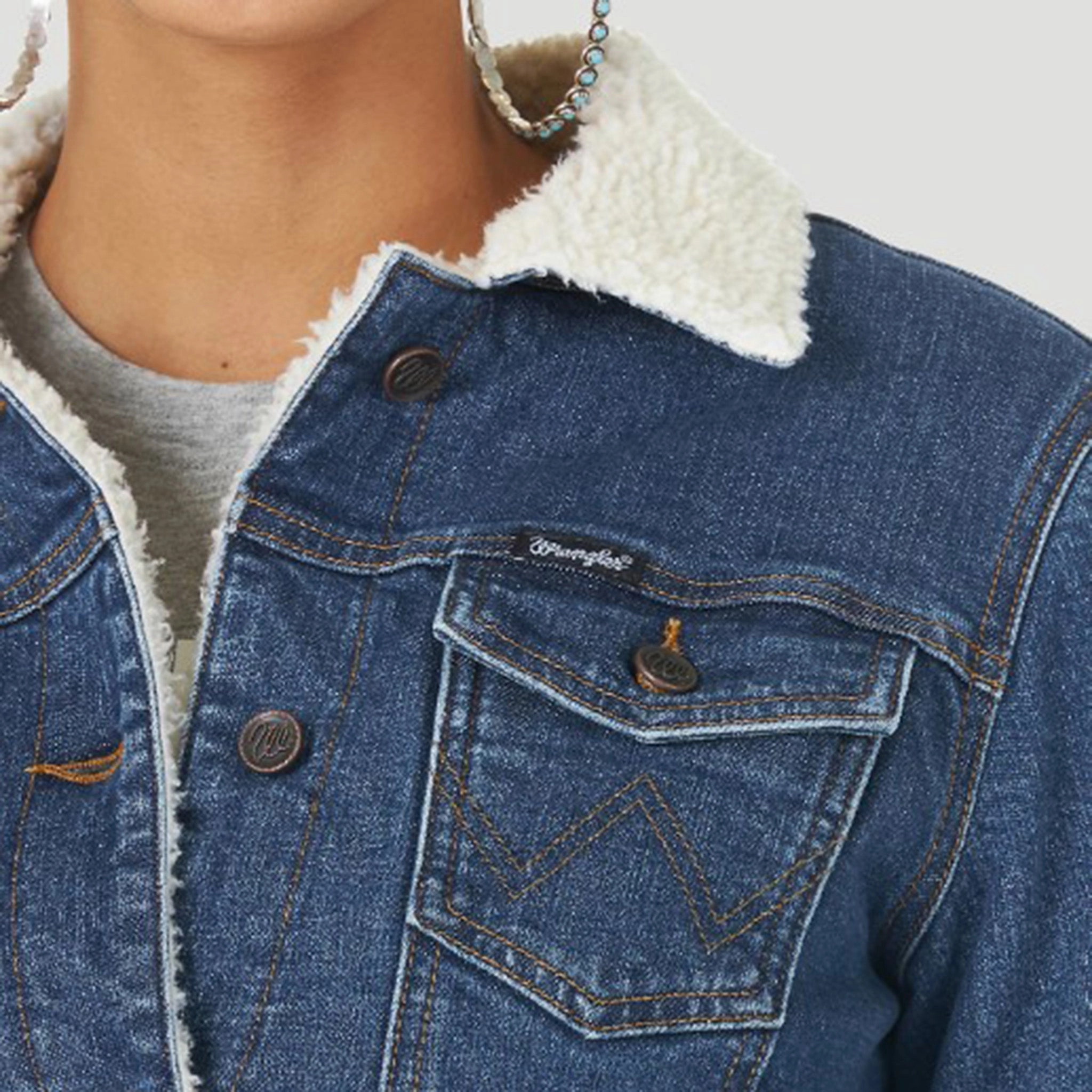 Insulated Design Wrangler Women's Denim Sherpa Jacket