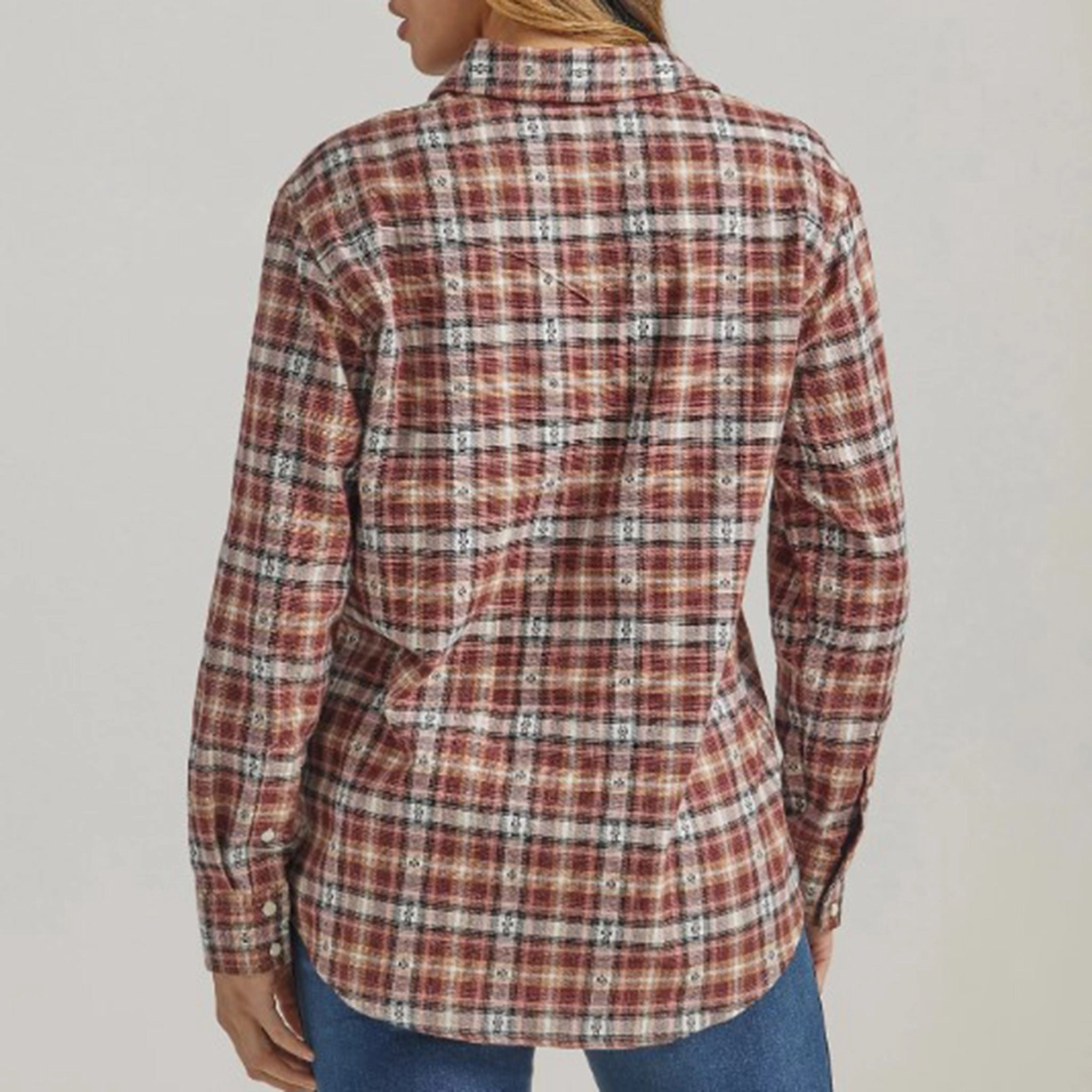 Reflective Trims MeshVentilation Wrangler Women's Flannel Snap Plaid Shirt