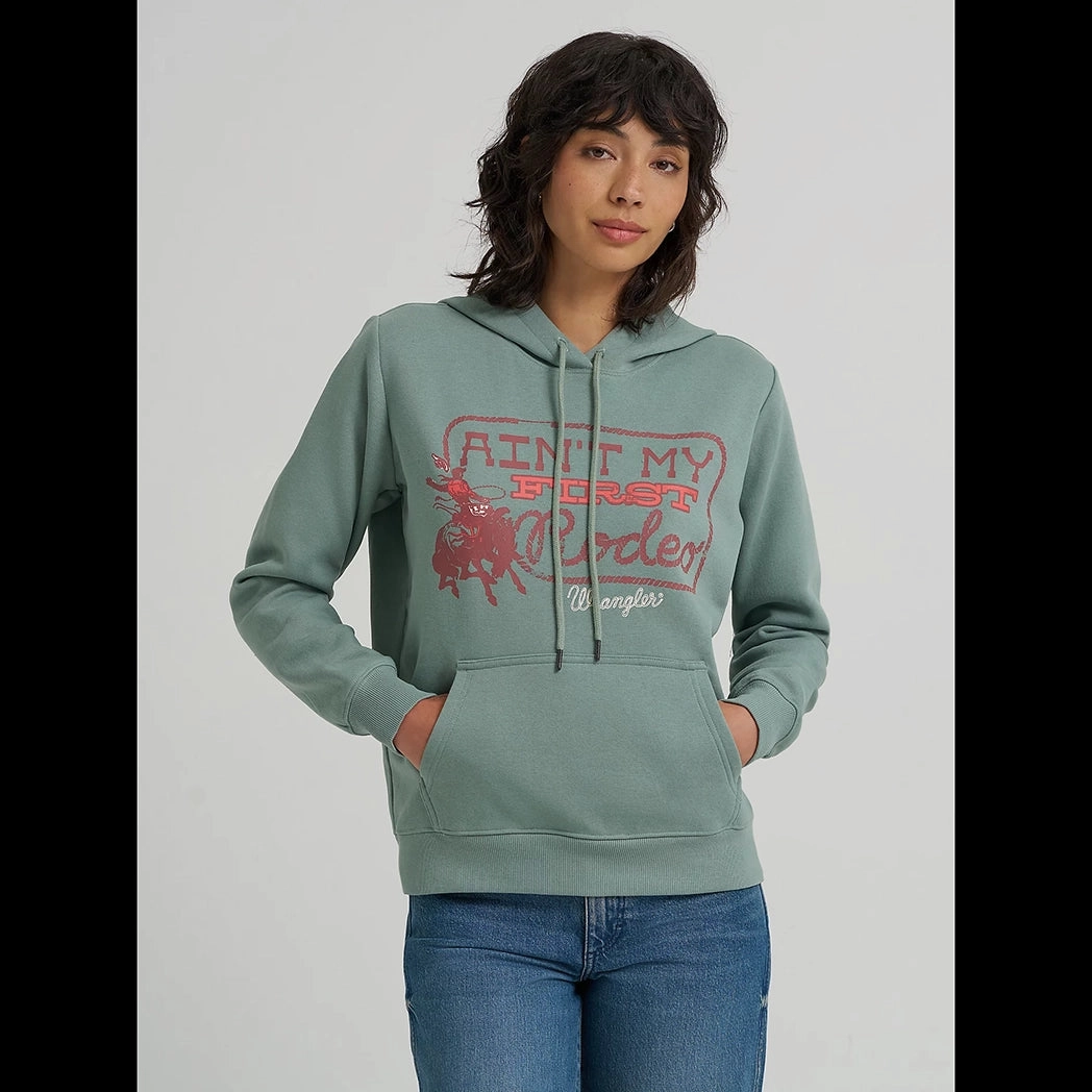 Wrangler Women's Green First Rodeo Hoodie Ventilated Back Panel City Ready Style