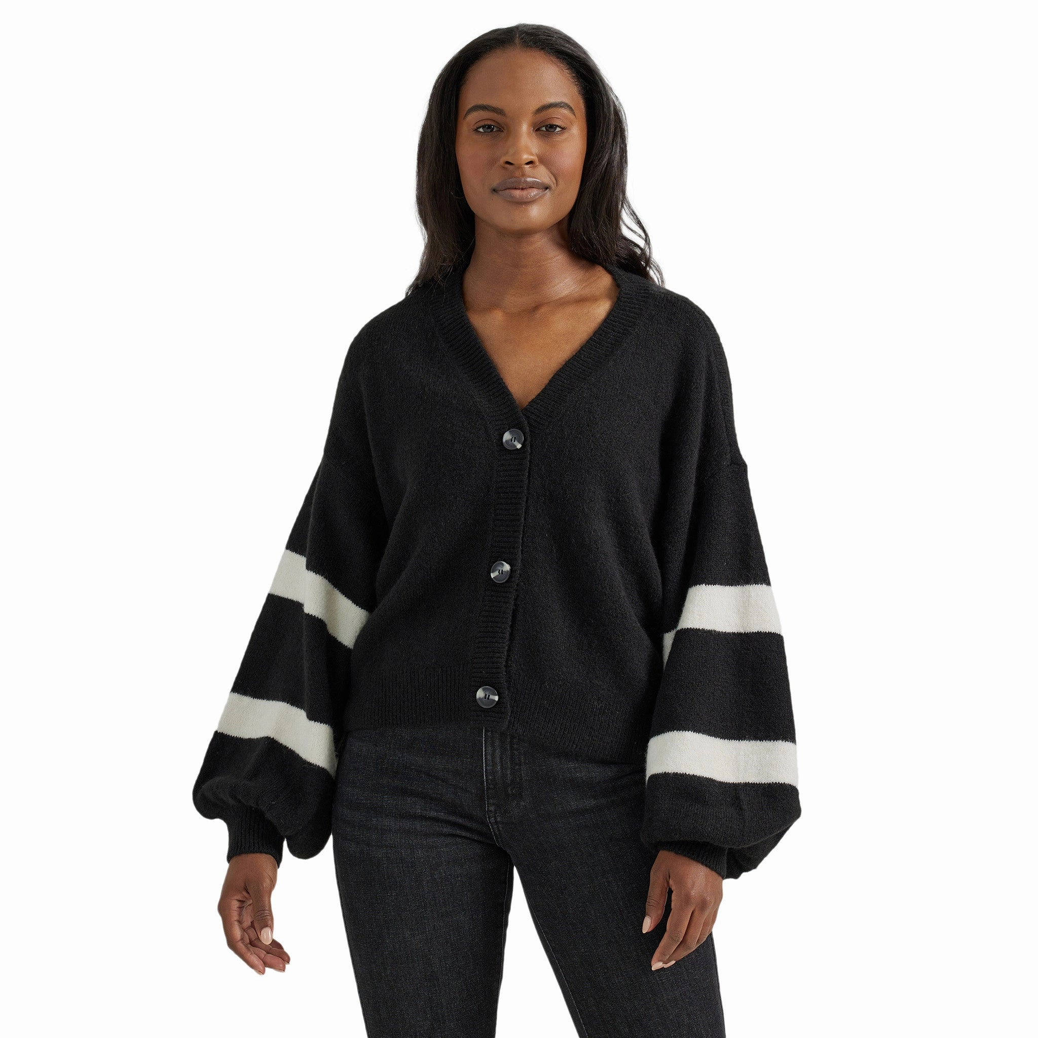 Wrangler Women's Preppy Logo Black Cardigan Simple Urban Layer Low Maintenance Fabric