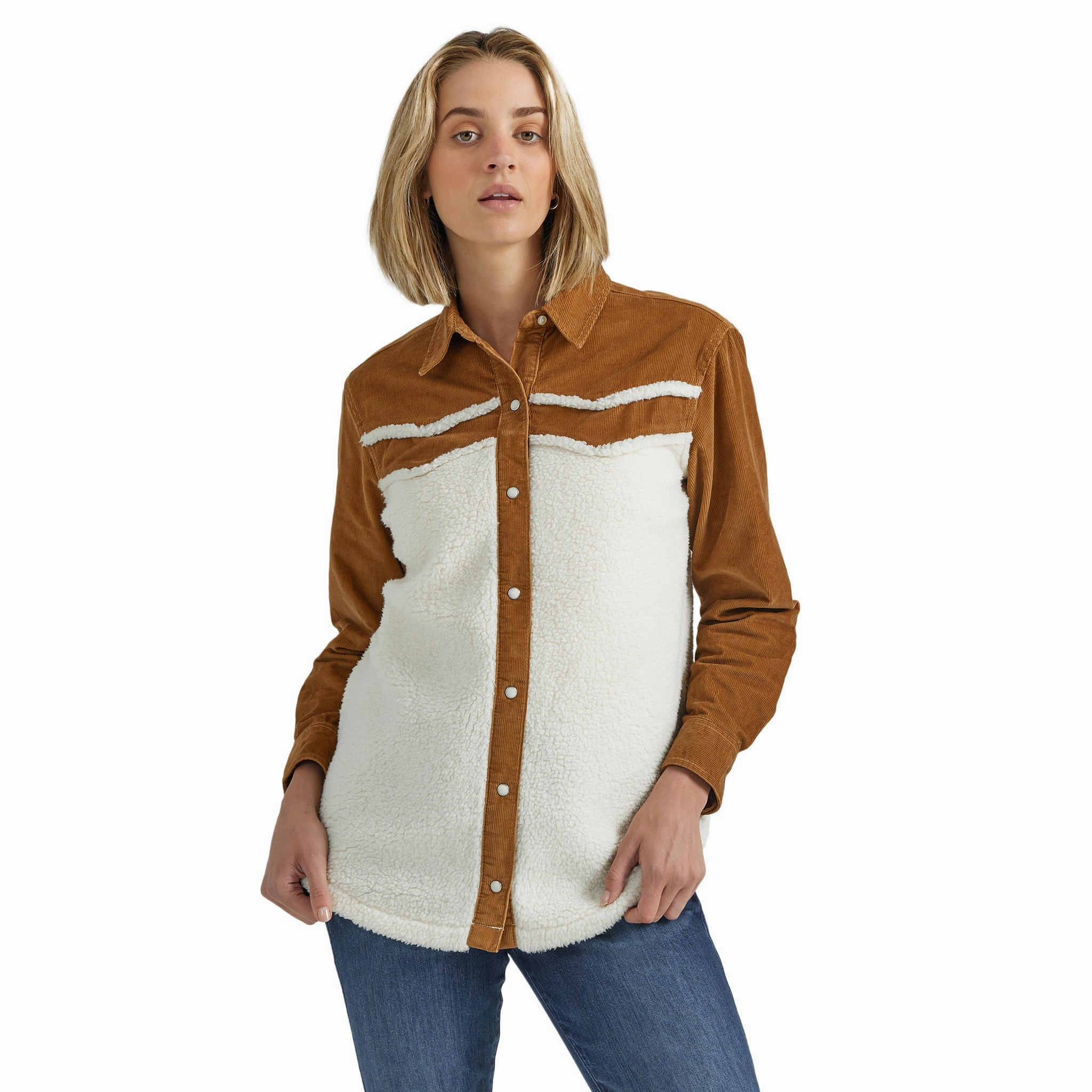 Wrangler Women's Sherpa & Corduroy Long Sleeve Soft touch finish
