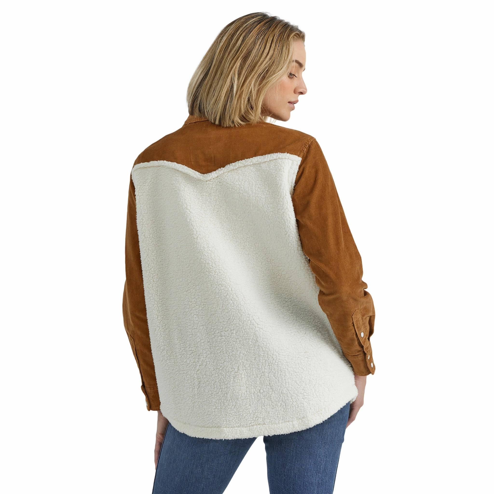 Dry Weather Look Wrangler Women's Sherpa & Corduroy Long Sleeve