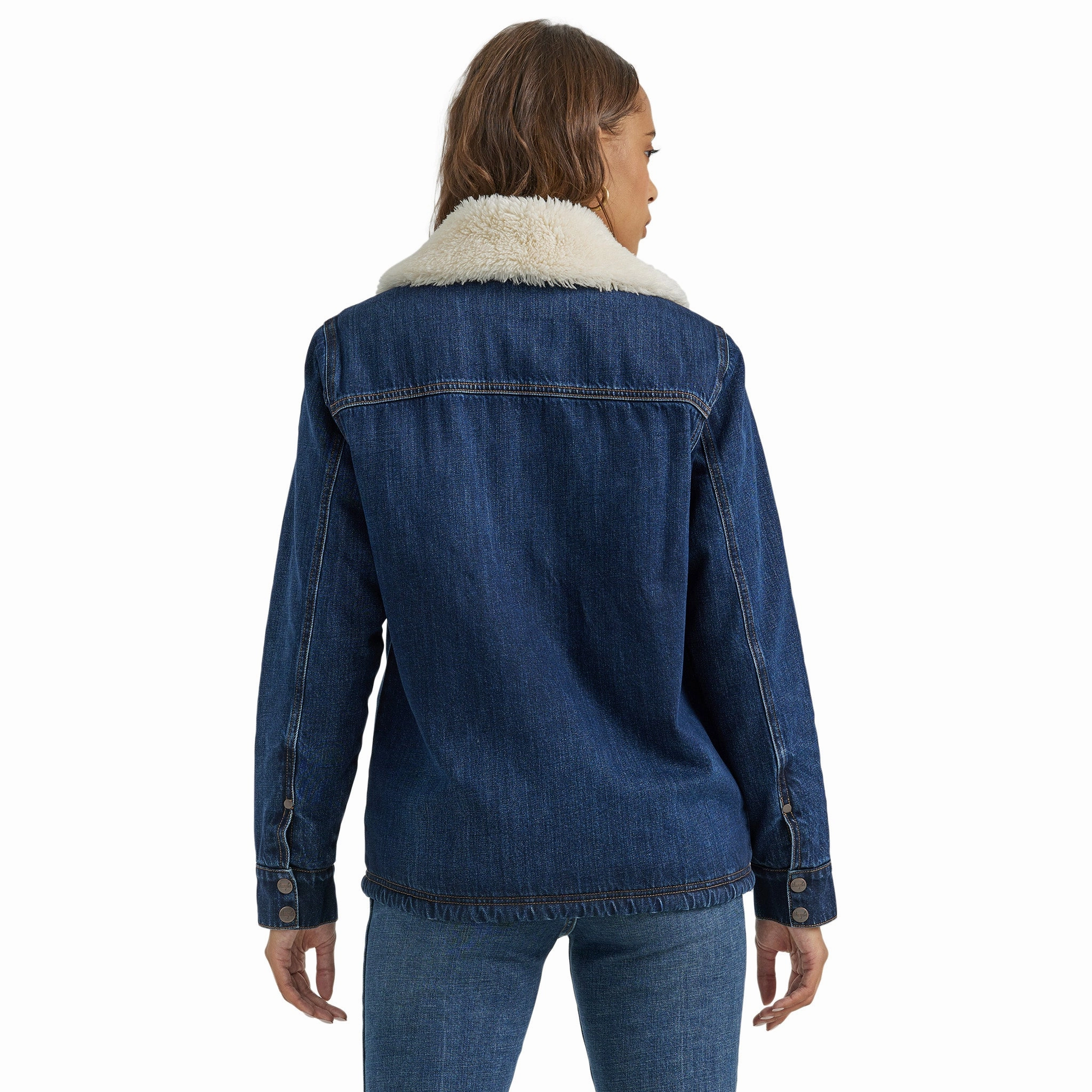 Wrangler Women's Sherpa Lined Dark Denim Coat Easy Care Material