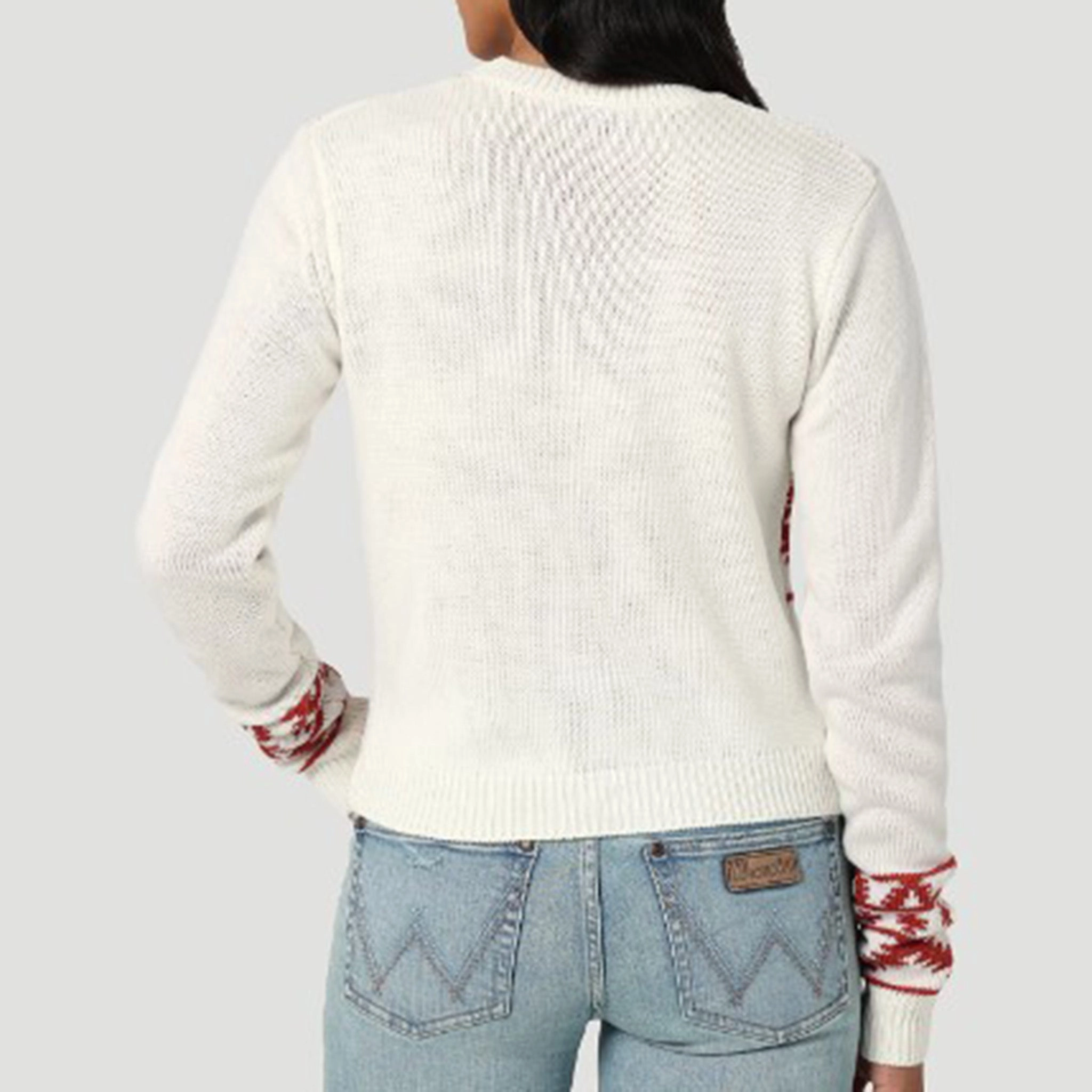 Odor Resistant Fabric Wrangler Women's White/Red Skull Sweater