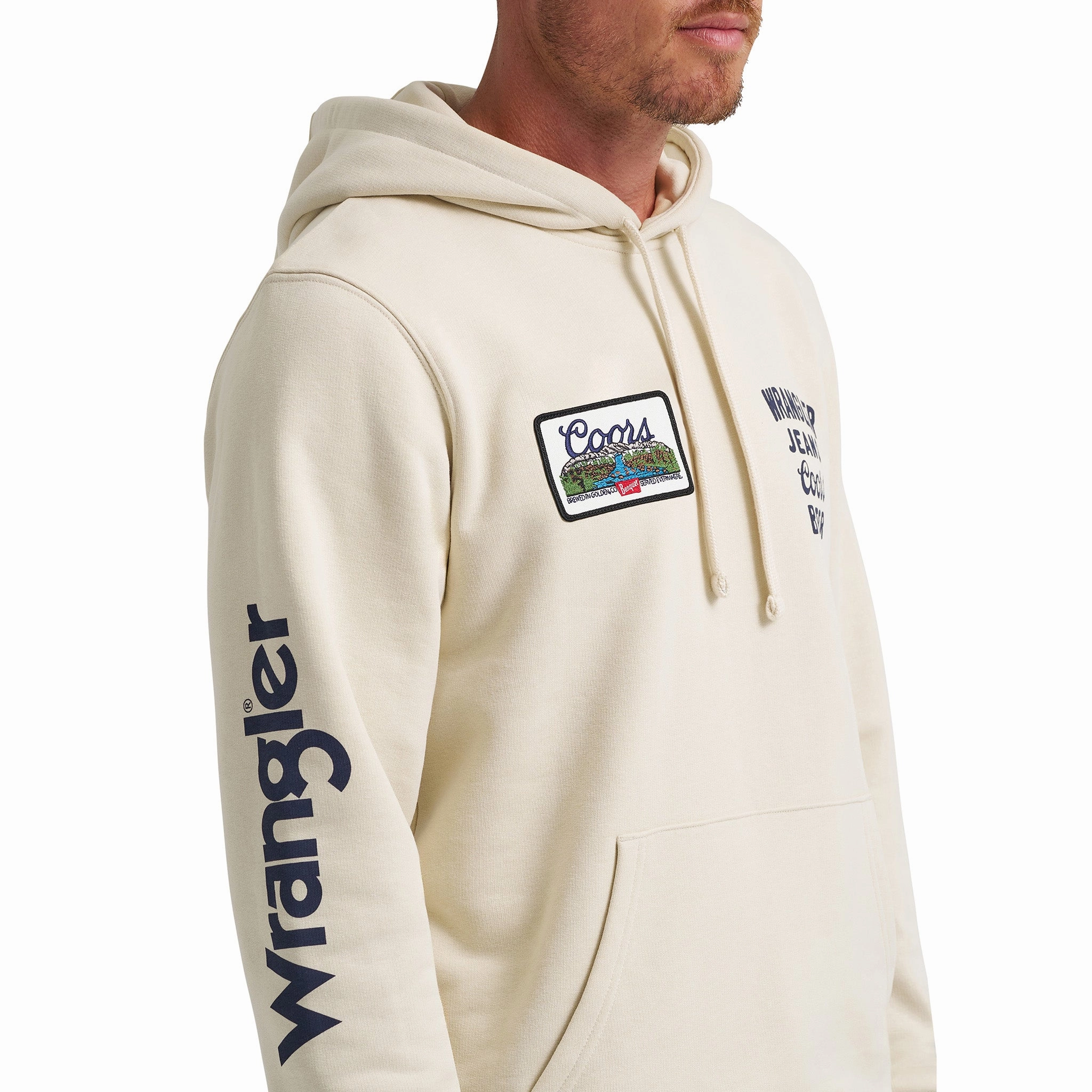 Wrangler x Coors Unisex Cream Hoodie Ventilated Panels