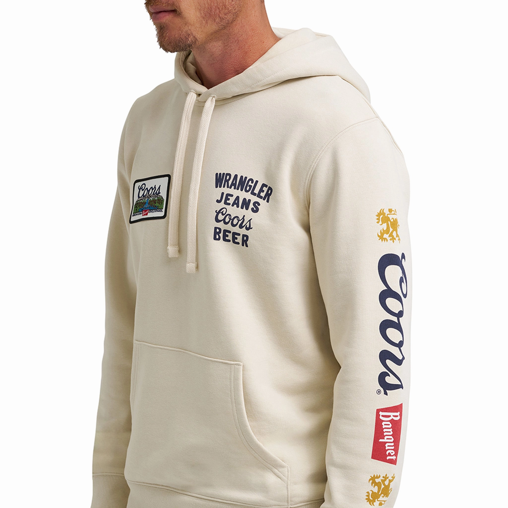 Glow In Dark Trims Wrangler x Coors Unisex Cream Hoodie