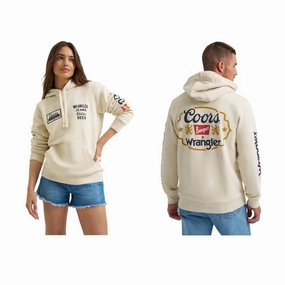 Wrangler x Coors Unisex Cream Hoodie Versatile Fit Layer Neutral Tones