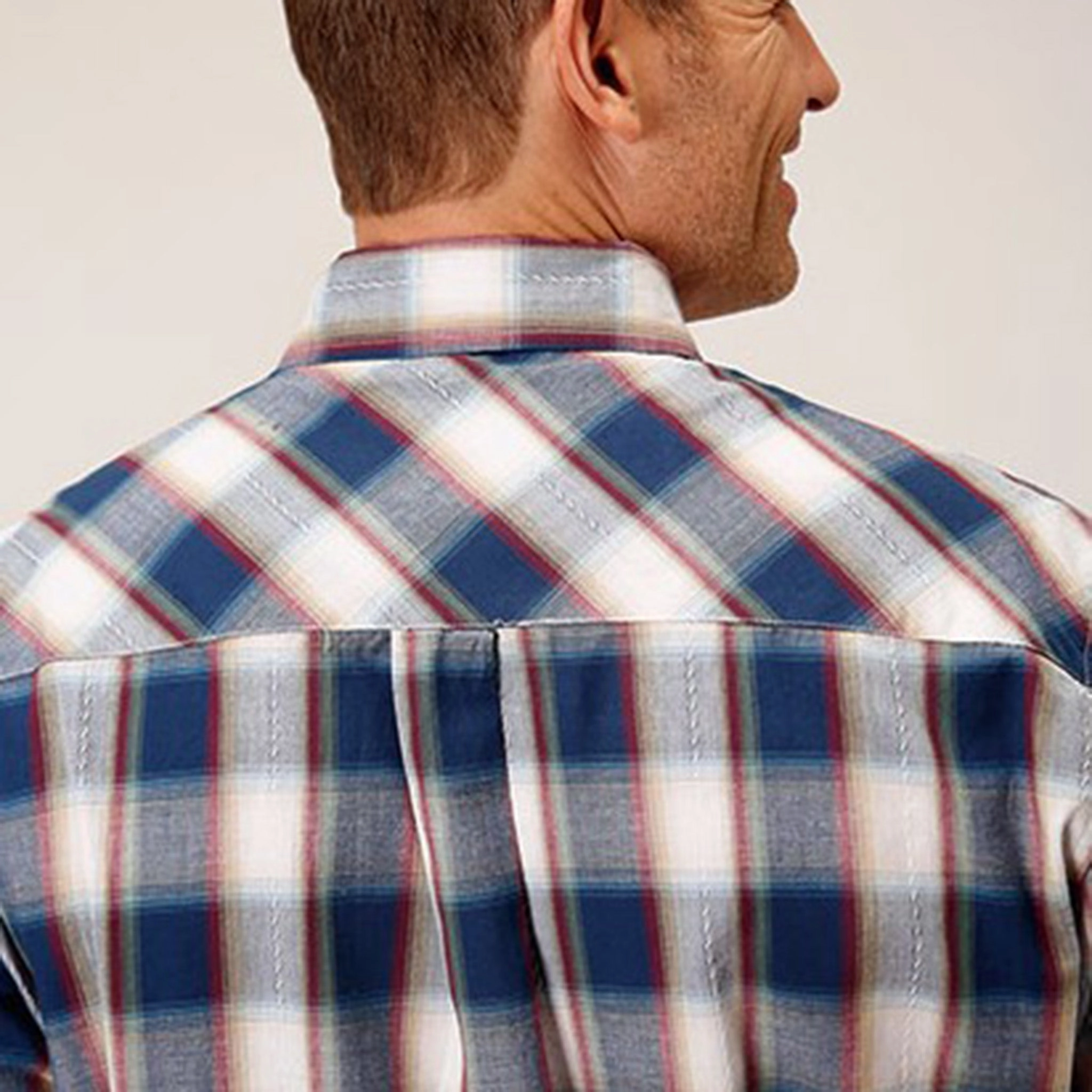 Flexible Shoulder Panels Roper Men's Plaid Shirt
