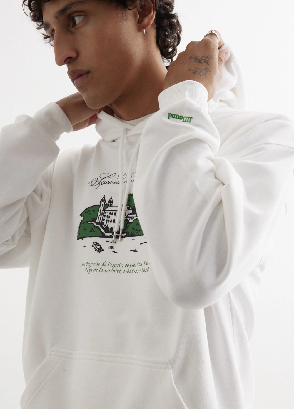 x JJJJound Hotel Hoodie Multi Panel Construction