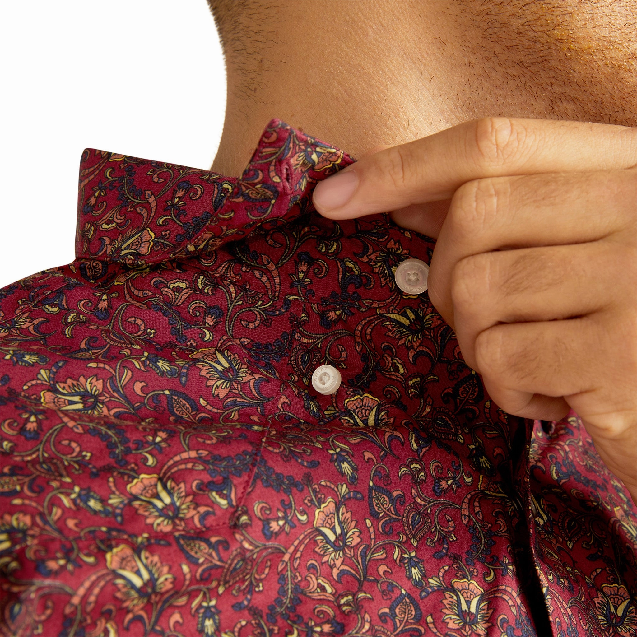 Customizable Design Ariat Men's Samson Dark Red Print Shirt