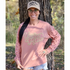 Comfortable Wear Wind Resistant Fabric Yee Haw Blush Sweatshirt