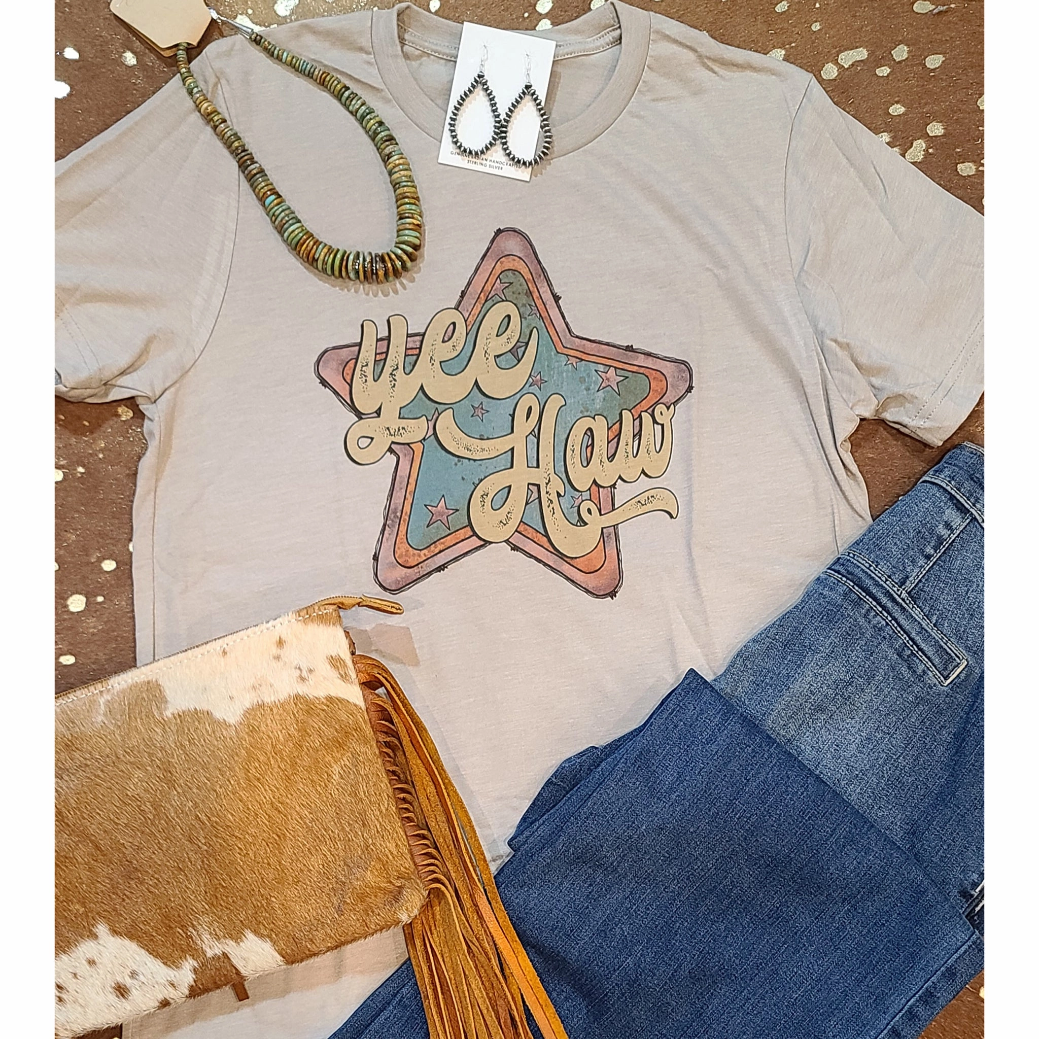 Textured Weave Yee Haw Star Tee