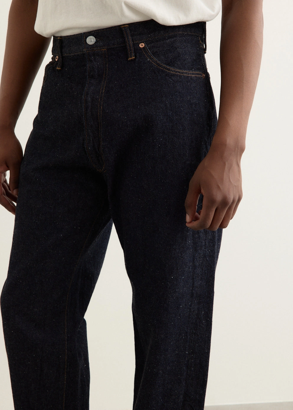 5P Zipper Front Denim Pants Clean Lines Shrink Resistant Denim