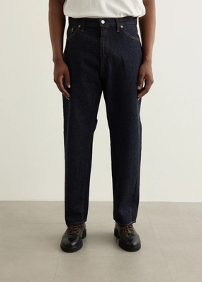 Reinforced Stitching Details Couple Look Modern 5P Zipper Front Denim Pants